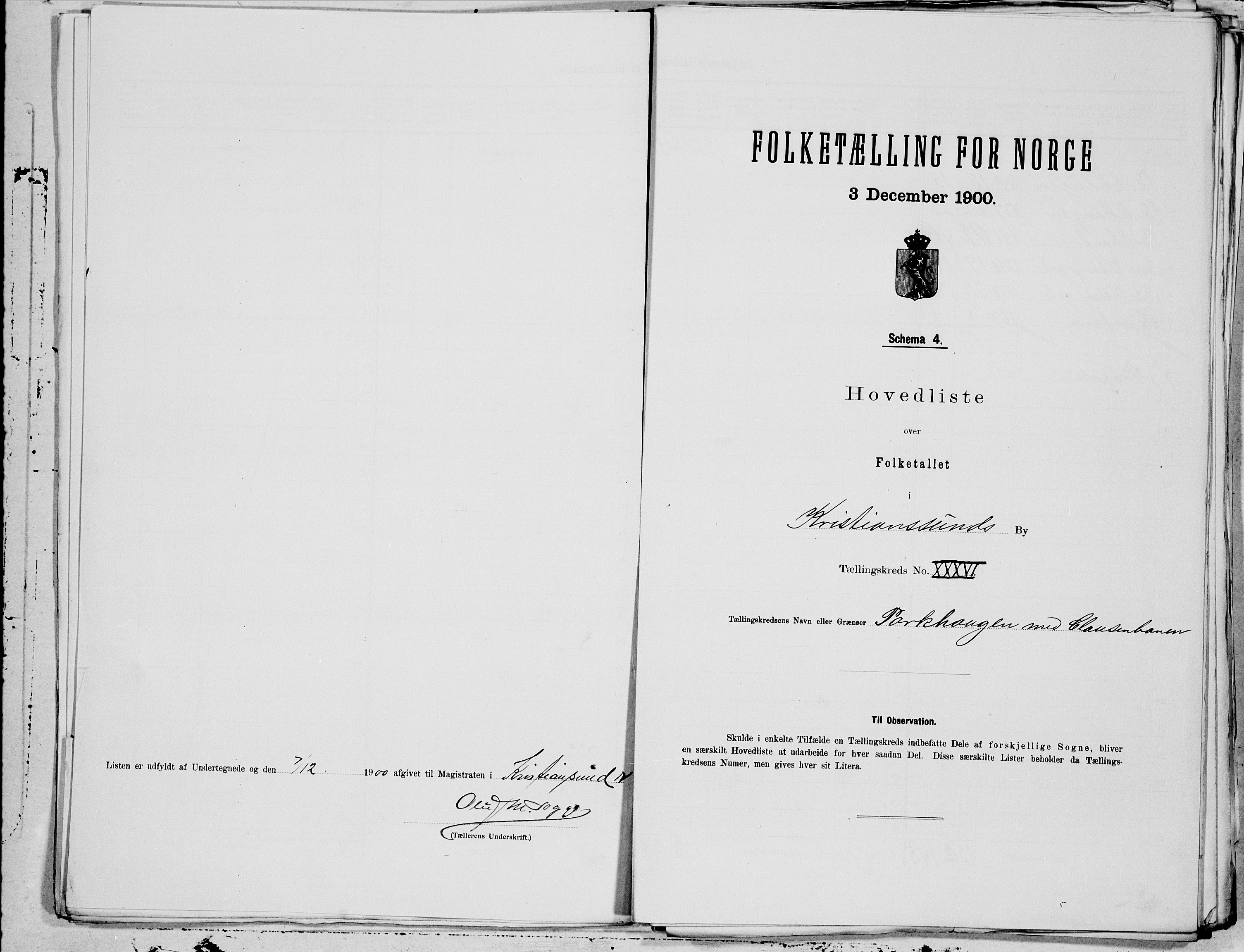 SAT, 1900 census for Kristiansund, 1900, p. 72