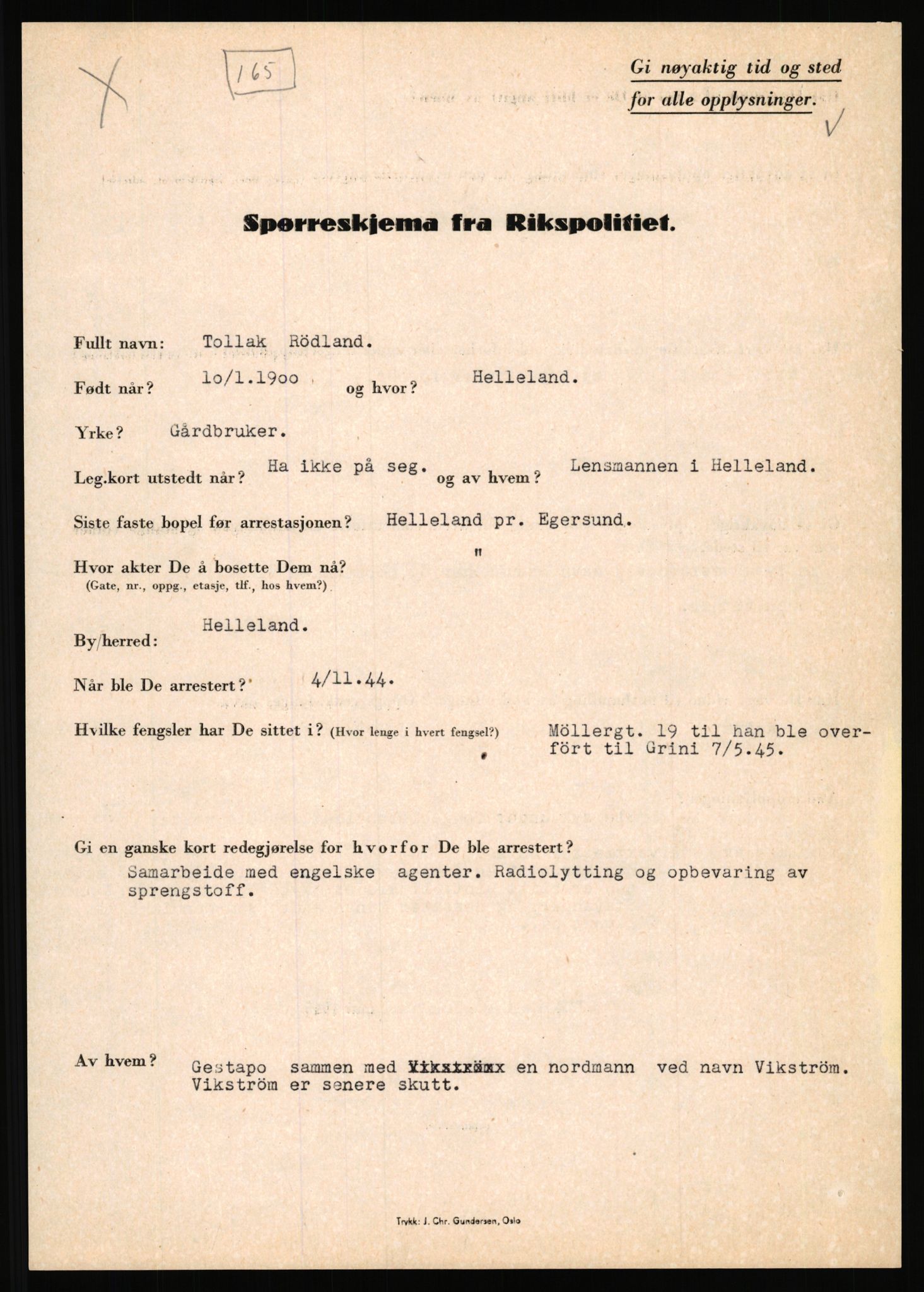 Rikspolitisjefen, AV/RA-S-1560/L/L0014: Pettersen, Aksel - Savosnick, Ernst, 1940-1945, p. 926