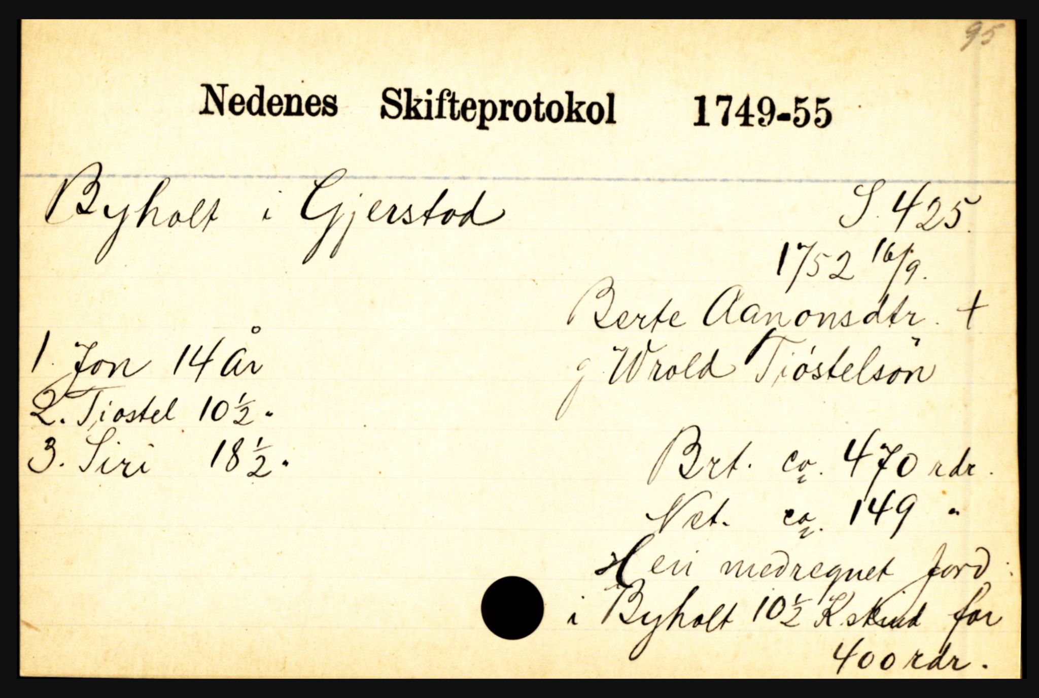 Nedenes sorenskriveri før 1824, AV/SAK-1221-0007/H, p. 4625