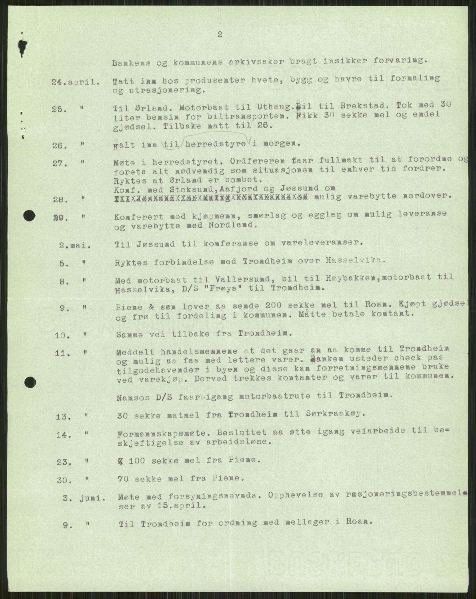 Forsvaret, Forsvarets krigshistoriske avdeling, AV/RA-RAFA-2017/Y/Ya/L0016: II-C-11-31 - Fylkesmenn.  Rapporter om krigsbegivenhetene 1940., 1940, p. 13