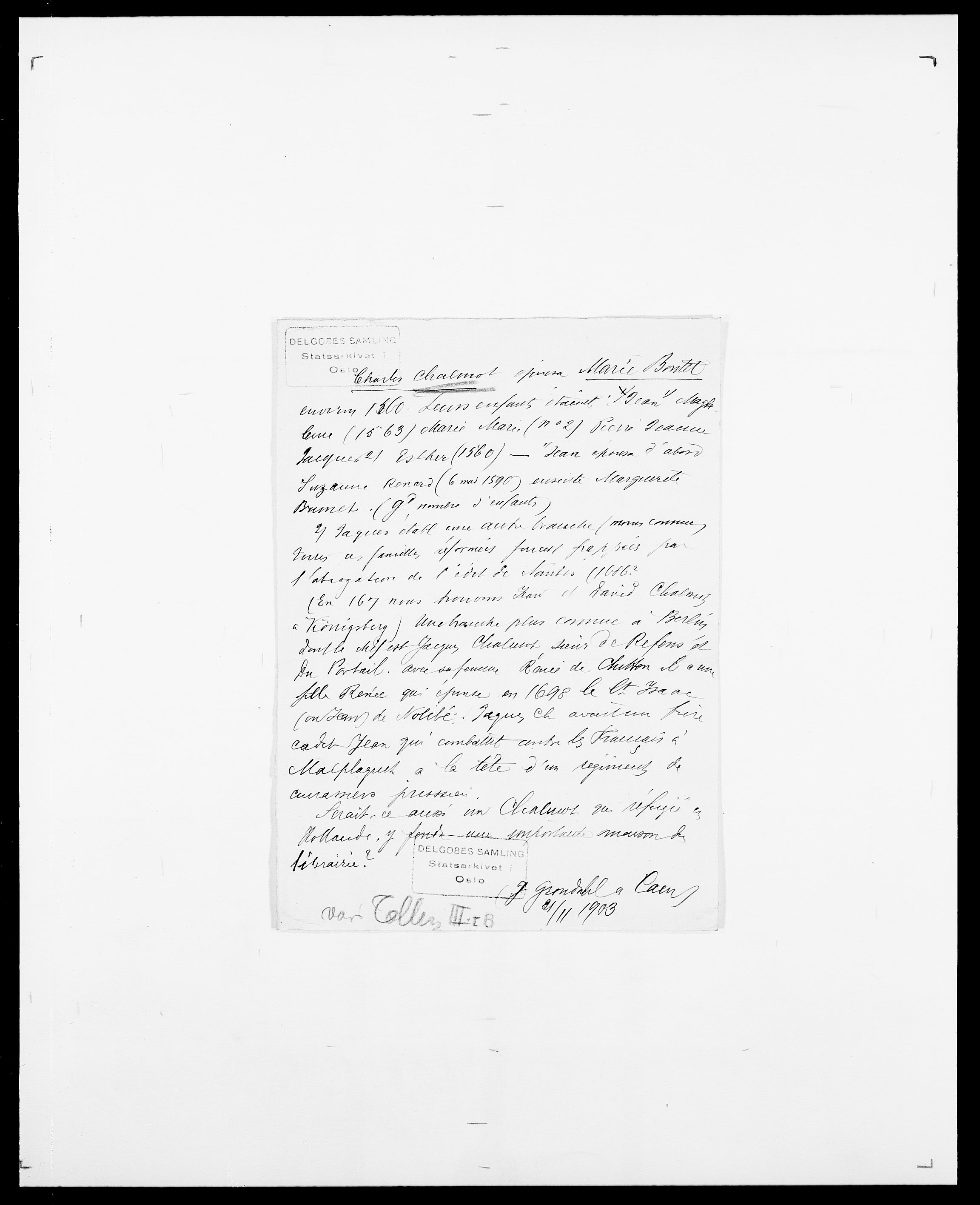 Delgobe, Charles Antoine - samling, AV/SAO-PAO-0038/D/Da/L0008: Capjon - Dagenbolt, p. 168