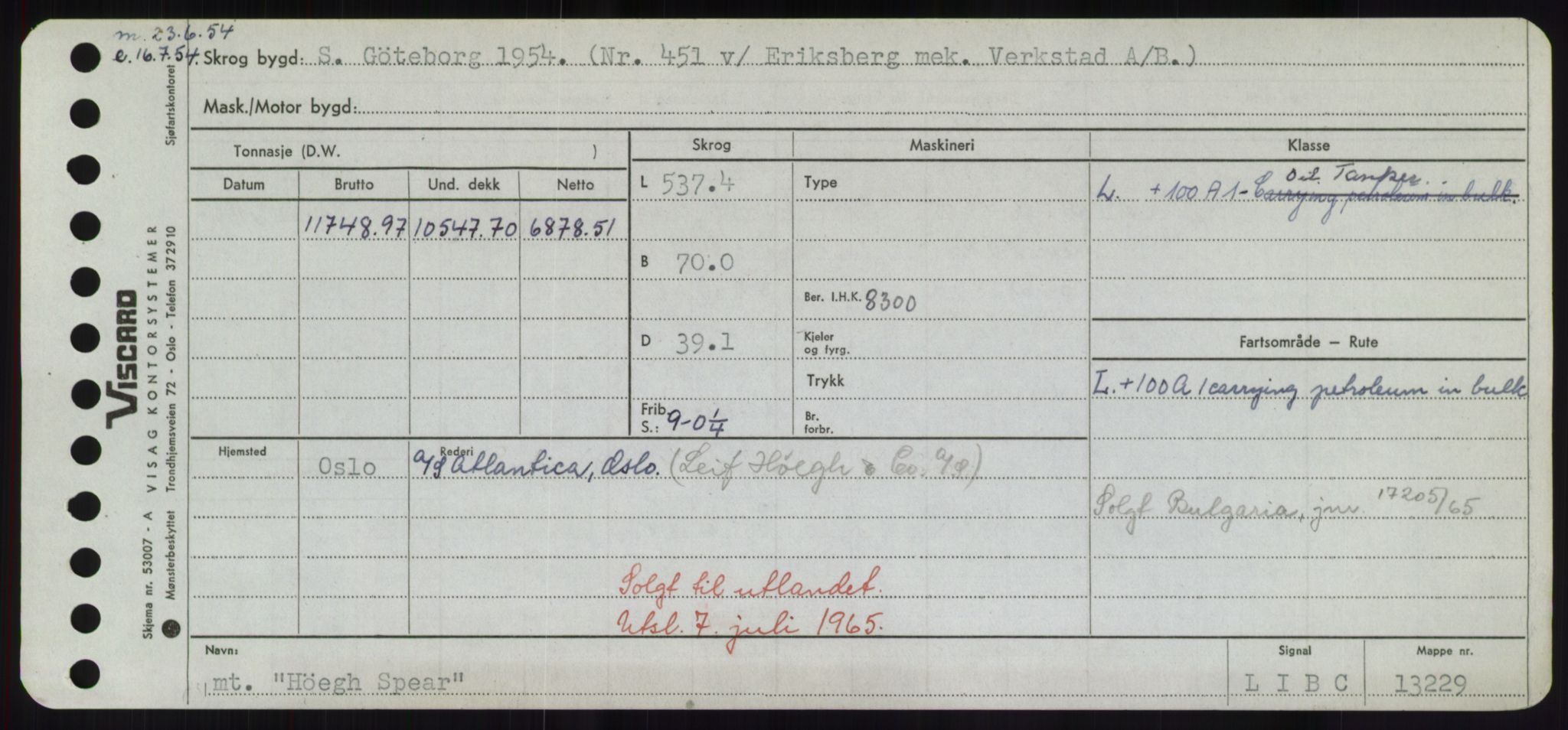 Sjøfartsdirektoratet med forløpere, Skipsmålingen, AV/RA-S-1627/H/Hd/L0017: Fartøy, Holi-Hå, p. 461