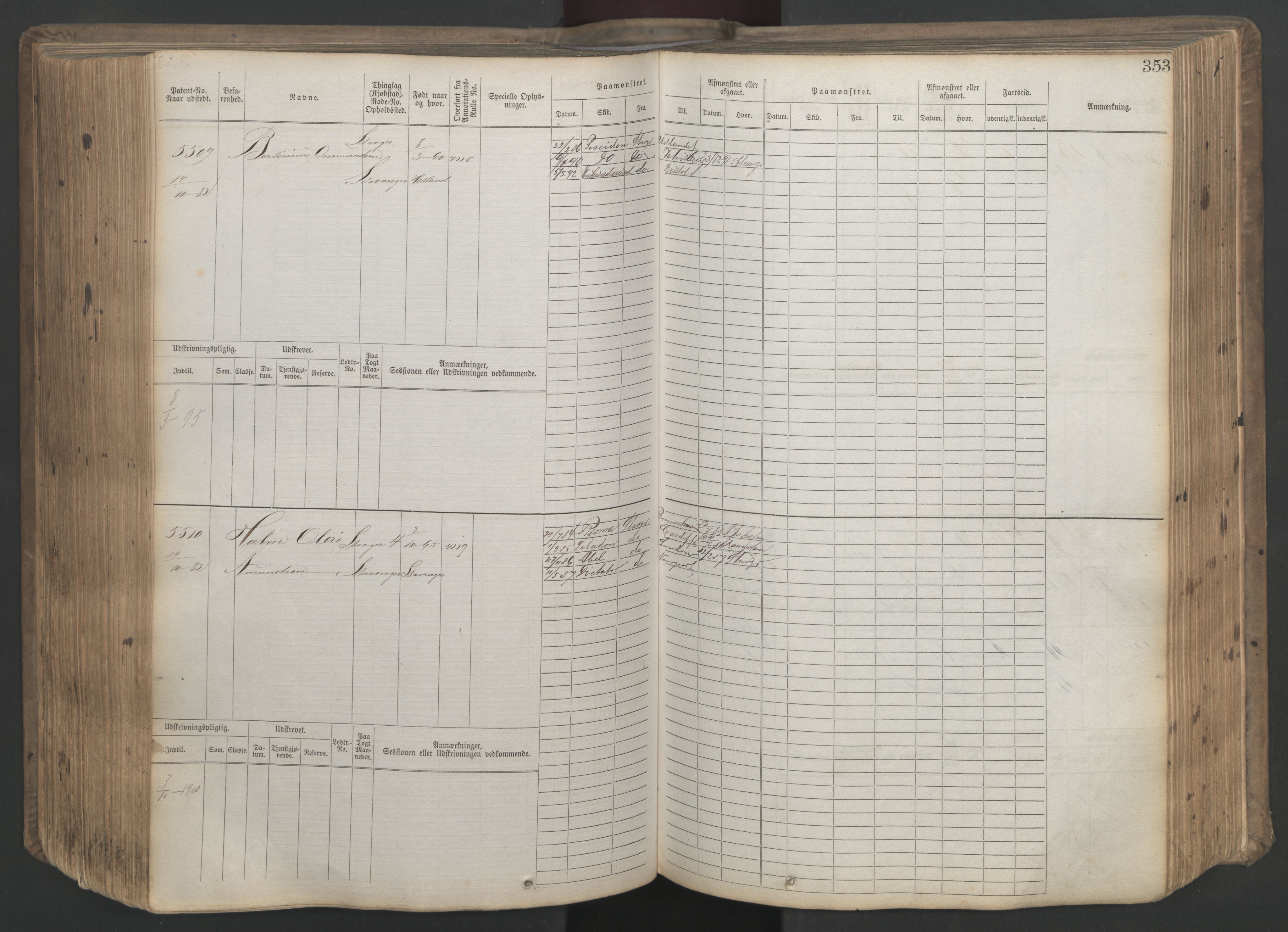 Stavanger sjømannskontor, AV/SAST-A-102006/F/Fb/Fbb/L0020: Sjøfartshovedrulle patnentnr. 4803-6004 (dublett), 1879, p. 358