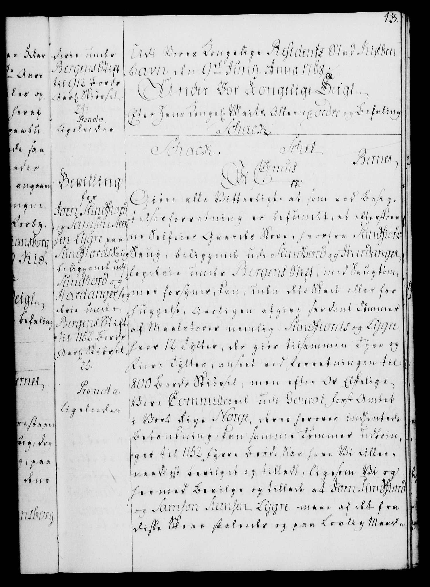 Rentekammeret, Kammerkanselliet, AV/RA-EA-3111/G/Gg/Gga/L0008: Norsk ekspedisjonsprotokoll med register (merket RK 53.8), 1768-1771, p. 43