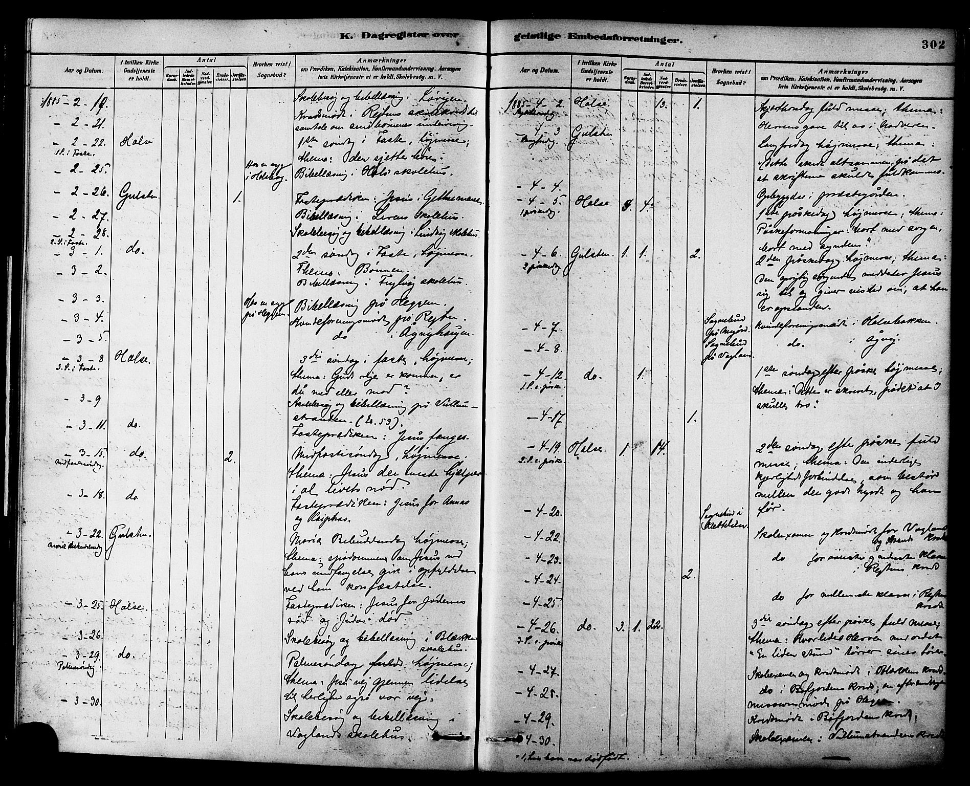 Ministerialprotokoller, klokkerbøker og fødselsregistre - Møre og Romsdal, SAT/A-1454/576/L0885: Parish register (official) no. 576A03, 1880-1898, p. 302