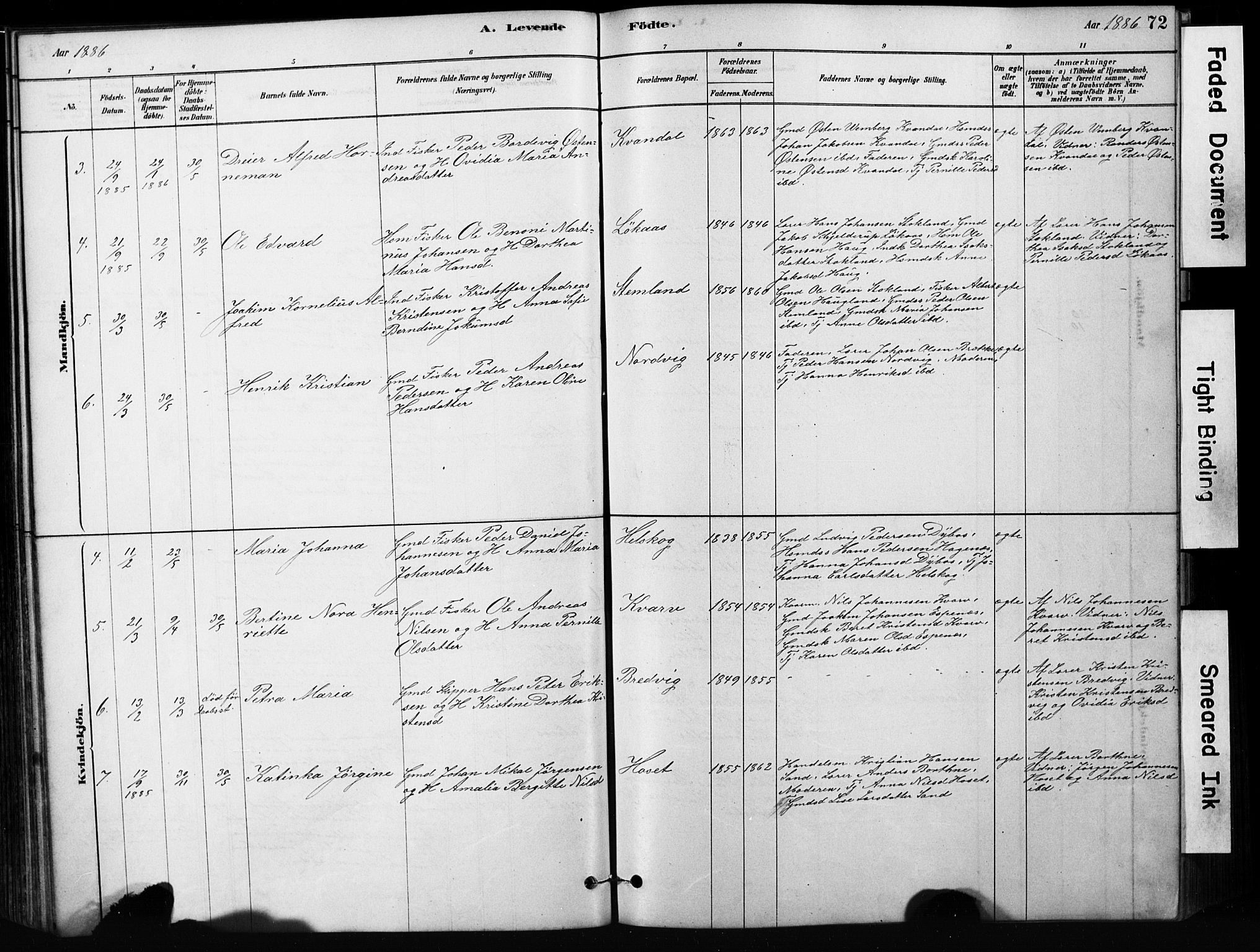 Ministerialprotokoller, klokkerbøker og fødselsregistre - Nordland, AV/SAT-A-1459/852/L0754: Parish register (copy) no. 852C05, 1878-1894, p. 72