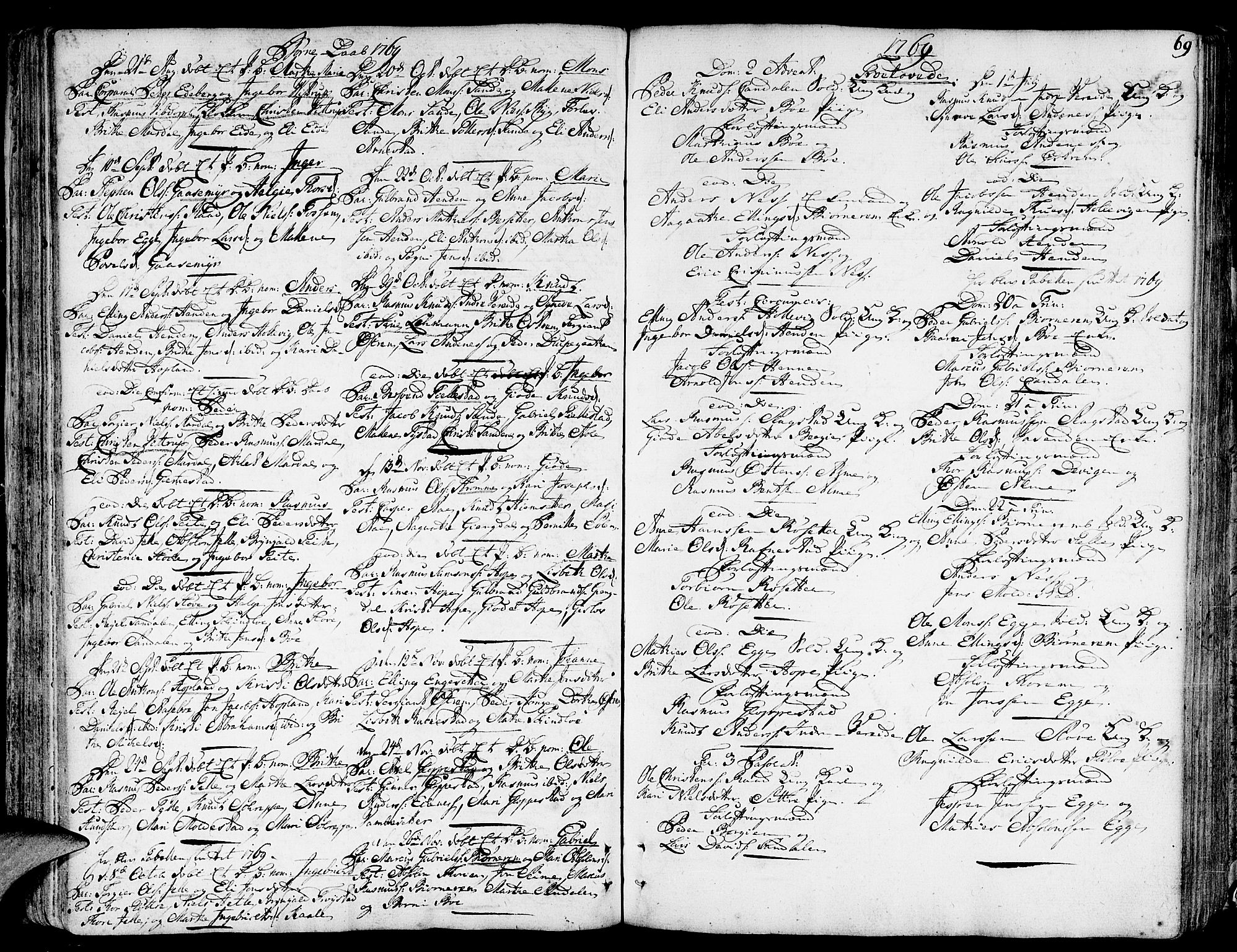 Gloppen sokneprestembete, AV/SAB-A-80101/H/Haa/Haaa/L0004: Parish register (official) no. A 4, 1758-1784, p. 69