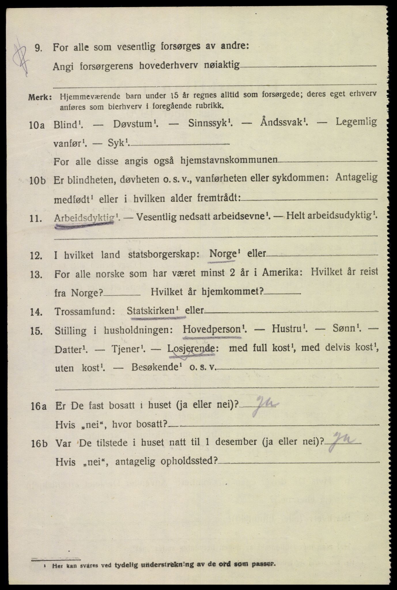 SAK, 1920 census for Lista, 1920, p. 12940