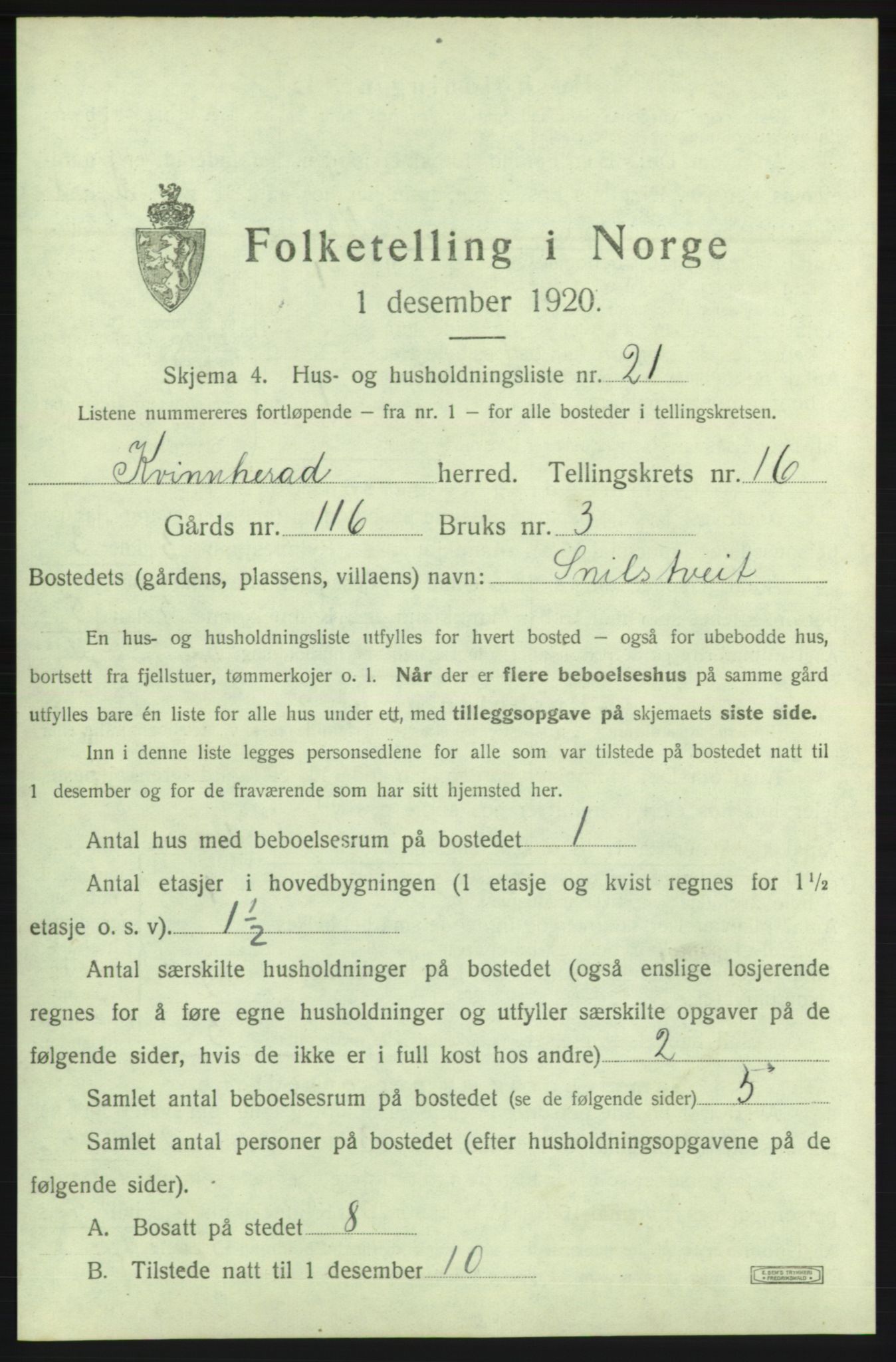 SAB, 1920 census for Kvinnherad, 1920, p. 2361