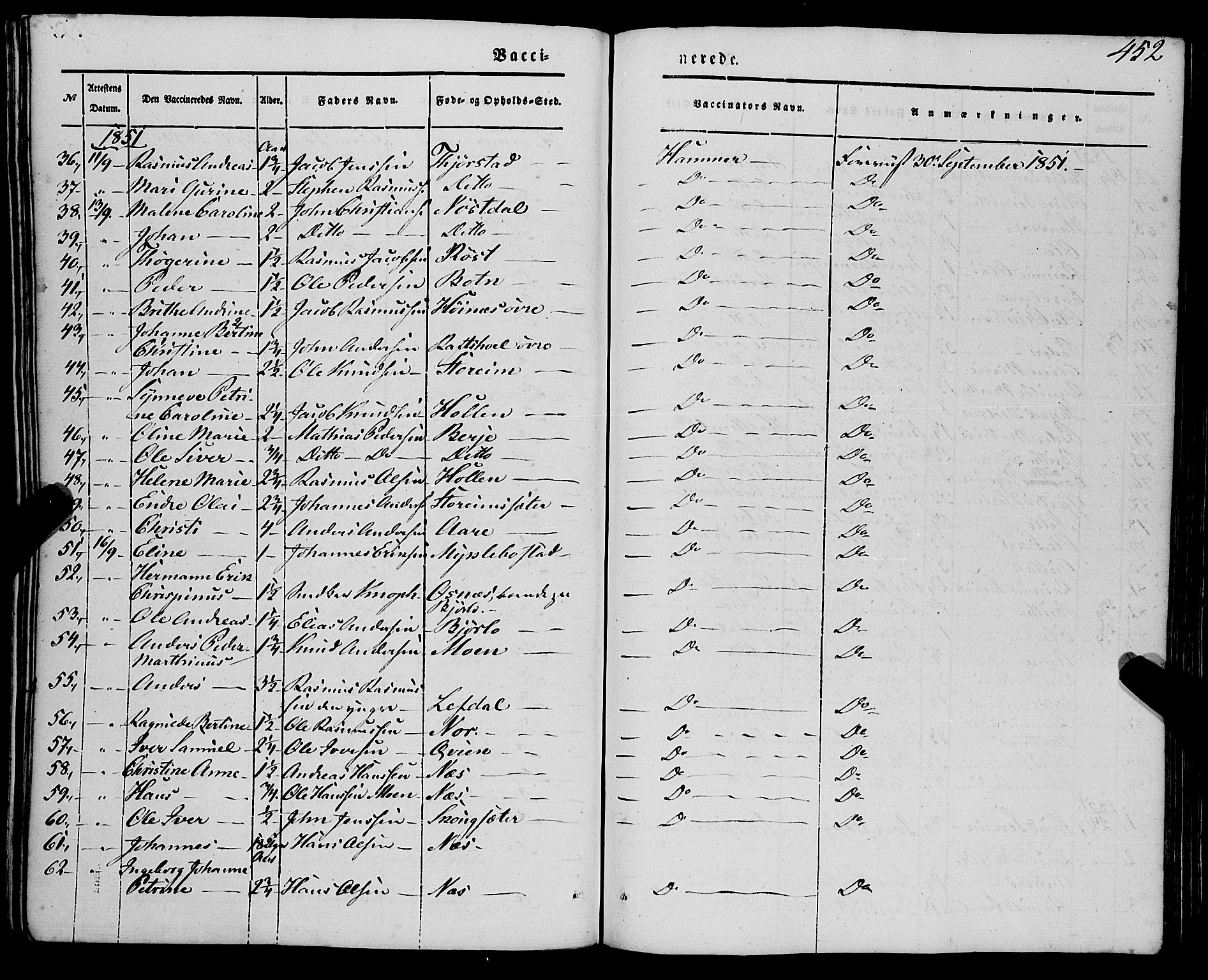 Eid sokneprestembete, AV/SAB-A-82301/H/Haa/Haaa/L0007: Parish register (official) no. A 7, 1844-1858, p. 452