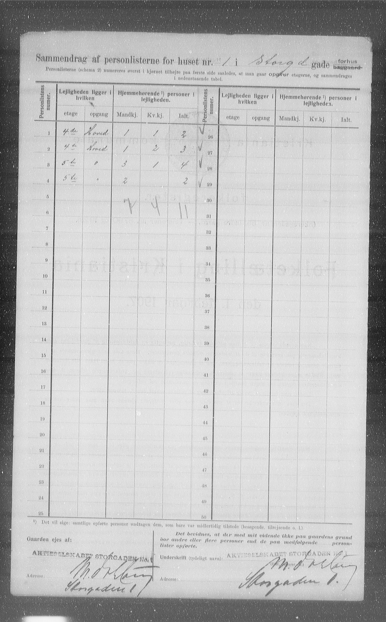 OBA, Municipal Census 1907 for Kristiania, 1907, p. 52359