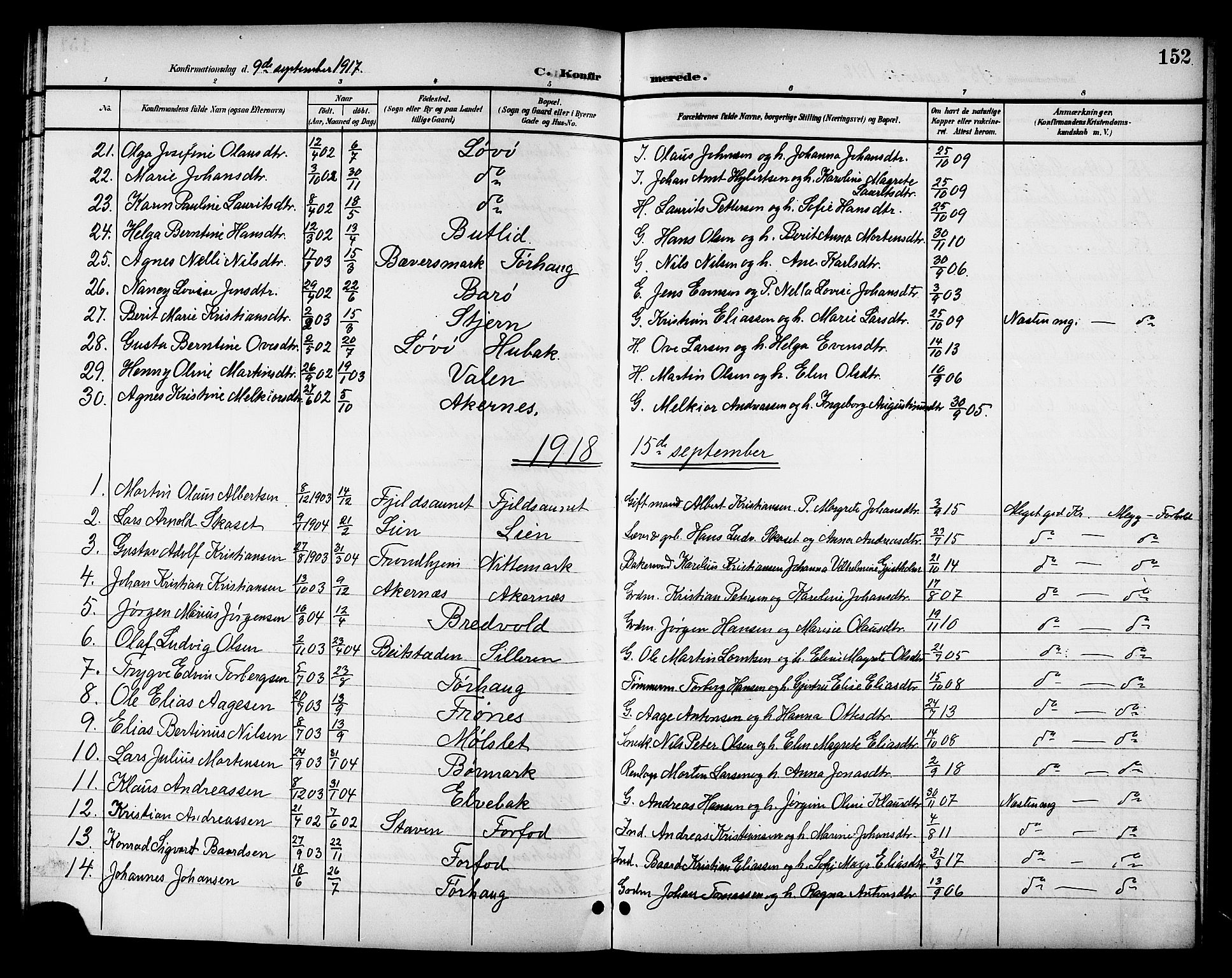 Ministerialprotokoller, klokkerbøker og fødselsregistre - Sør-Trøndelag, SAT/A-1456/655/L0688: Parish register (copy) no. 655C04, 1899-1922, p. 152