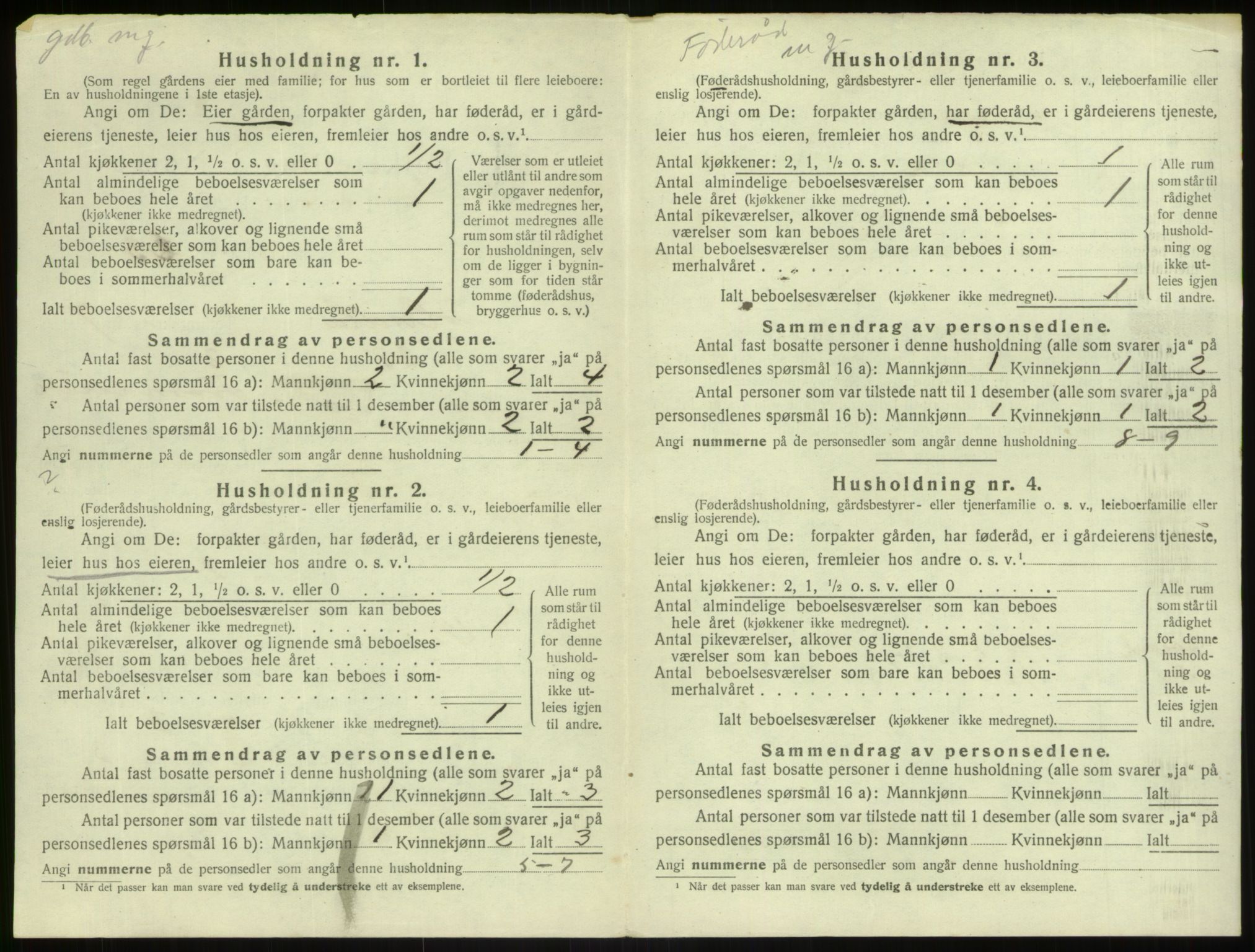 SAB, 1920 census for Herdla, 1920, p. 707