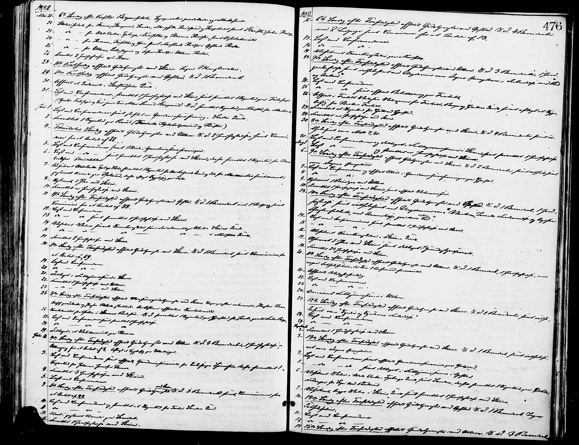Sør-Odal prestekontor, AV/SAH-PREST-030/H/Ha/Haa/L0005: Parish register (official) no. 5, 1876-1885, p. 476
