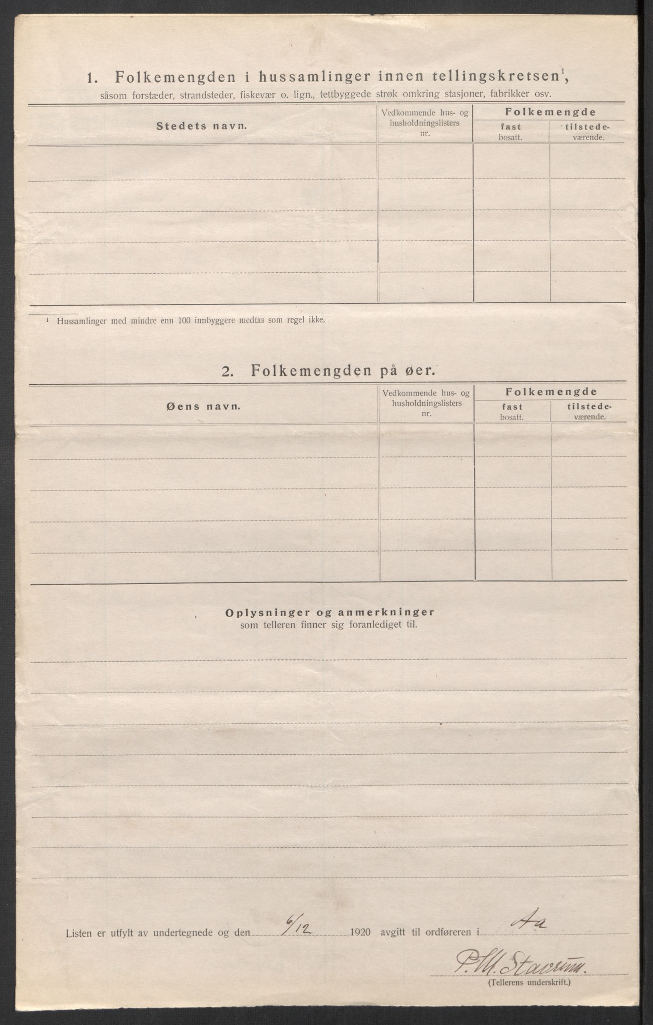 SAT, 1920 census for Å, 1920, p. 43