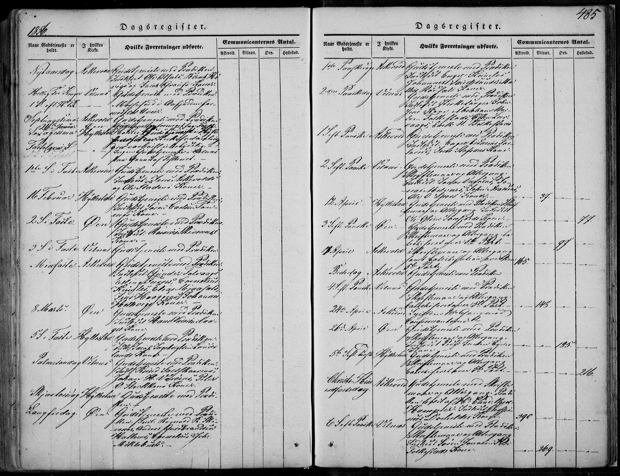 Askvoll sokneprestembete, AV/SAB-A-79501/H/Haa/Haaa/L0011/0002: Parish register (official) no. A 11 II, 1845-1878, p. 485