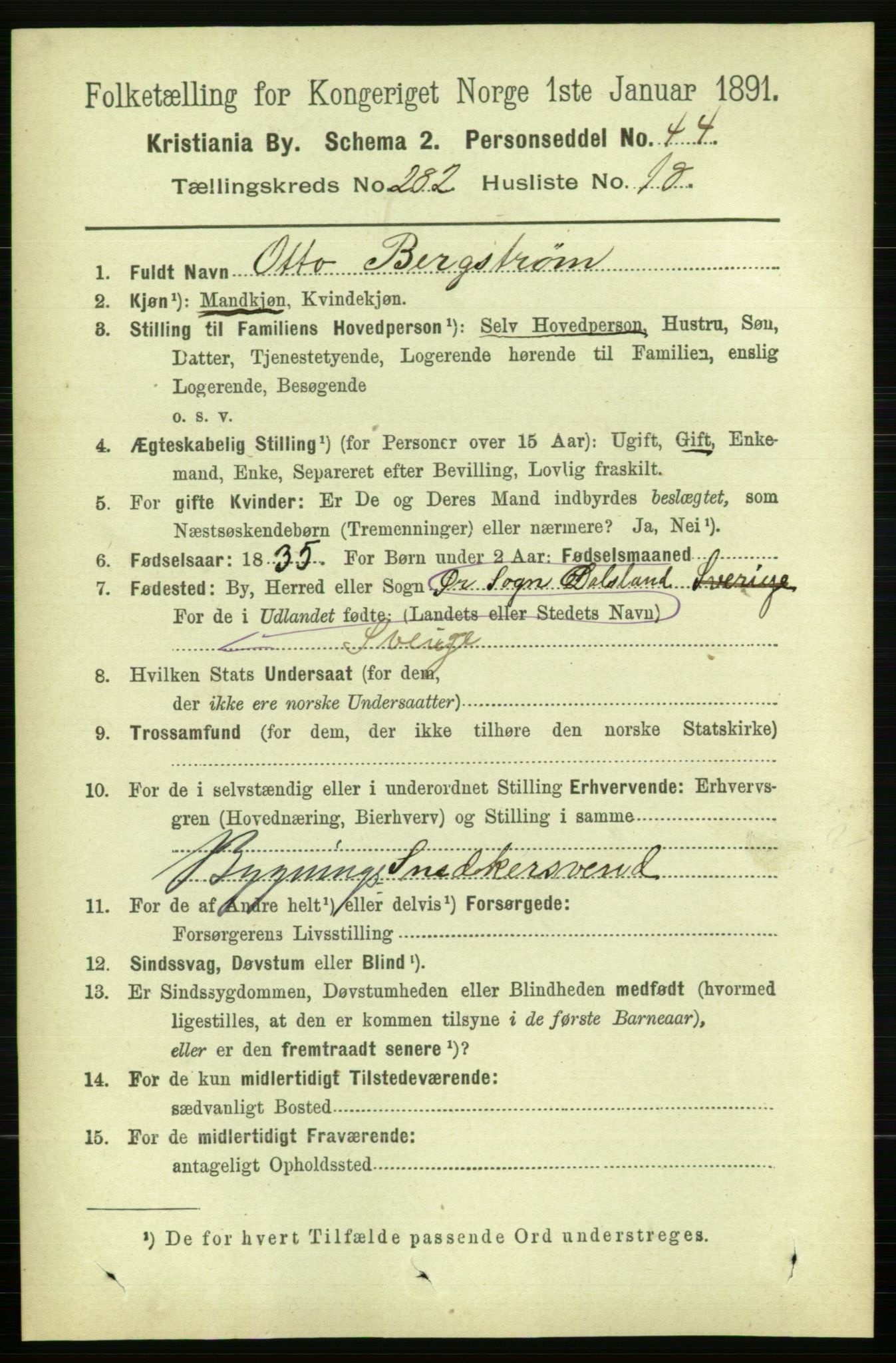 RA, 1891 census for 0301 Kristiania, 1891, p. 172281