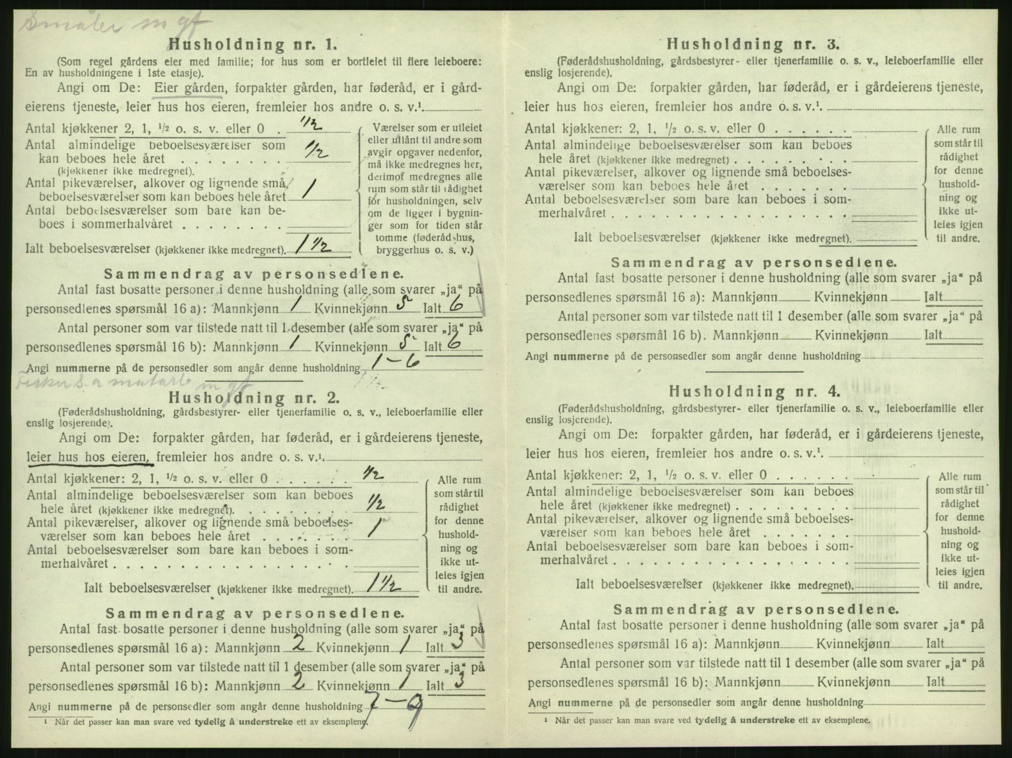 SAT, 1920 census for Vik, 1920, p. 242