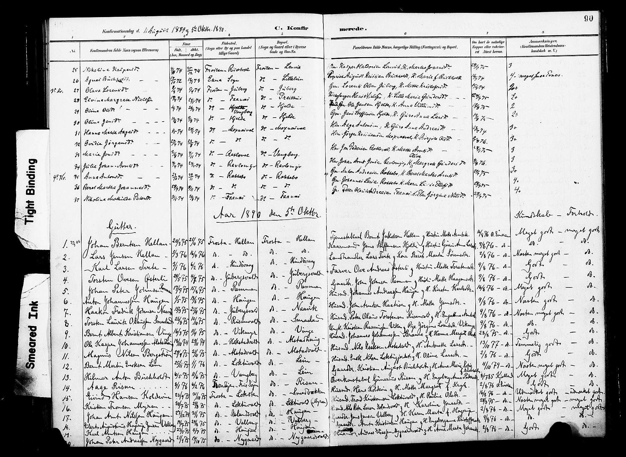 Ministerialprotokoller, klokkerbøker og fødselsregistre - Nord-Trøndelag, SAT/A-1458/713/L0121: Parish register (official) no. 713A10, 1888-1898, p. 90