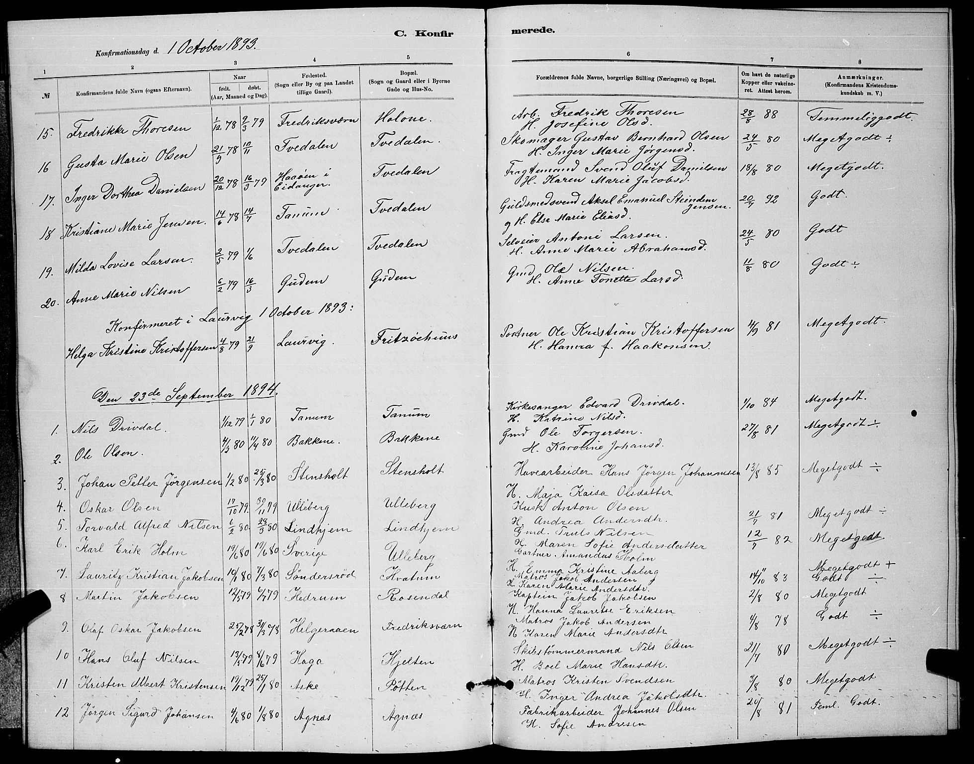 Brunlanes kirkebøker, AV/SAKO-A-342/G/Ga/L0003: Parish register (copy) no. I 3, 1877-1898