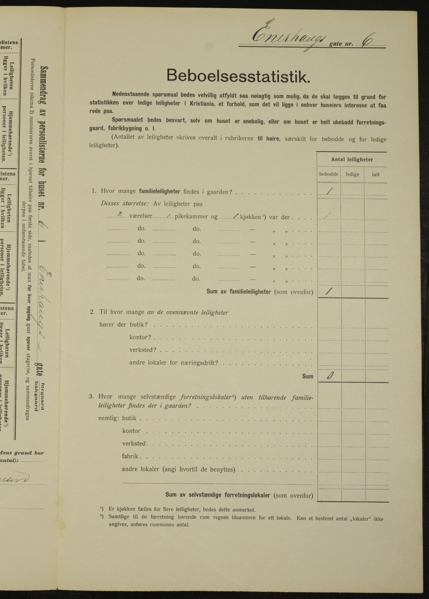 OBA, Municipal Census 1912 for Kristiania, 1912, p. 21487