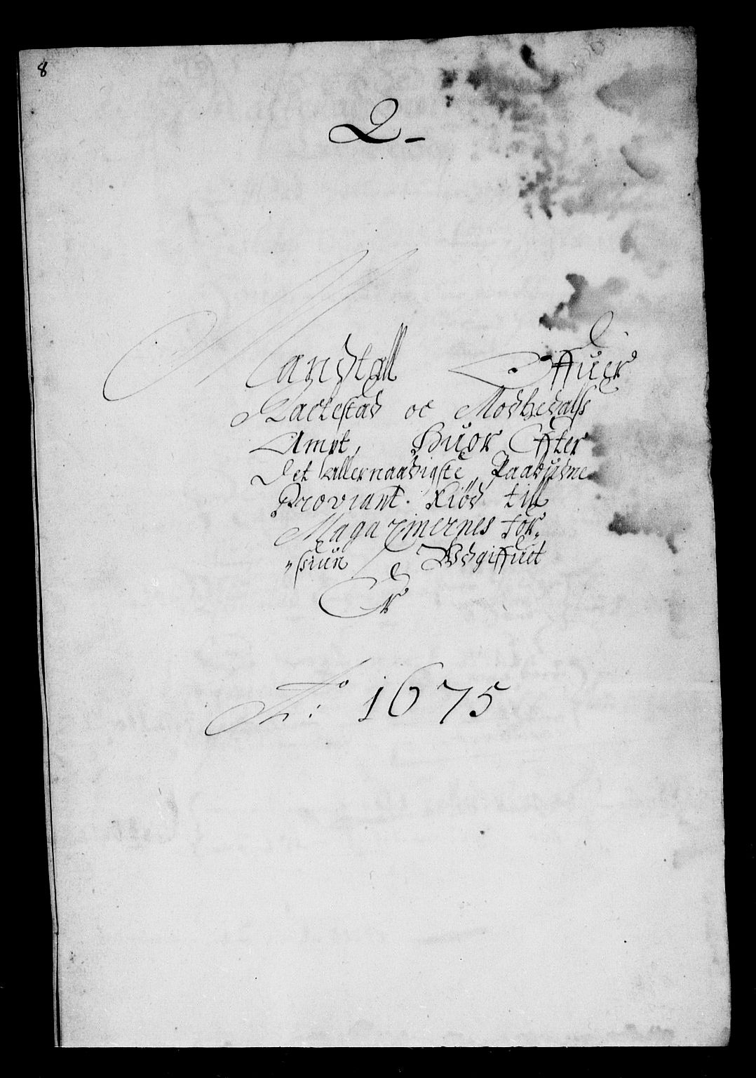 Rentekammeret inntil 1814, Reviderte regnskaper, Stiftamtstueregnskaper, Landkommissariatet på Akershus og Akershus stiftamt, AV/RA-EA-5869/R/Rb/L0111: Akershus stiftamt, 1675