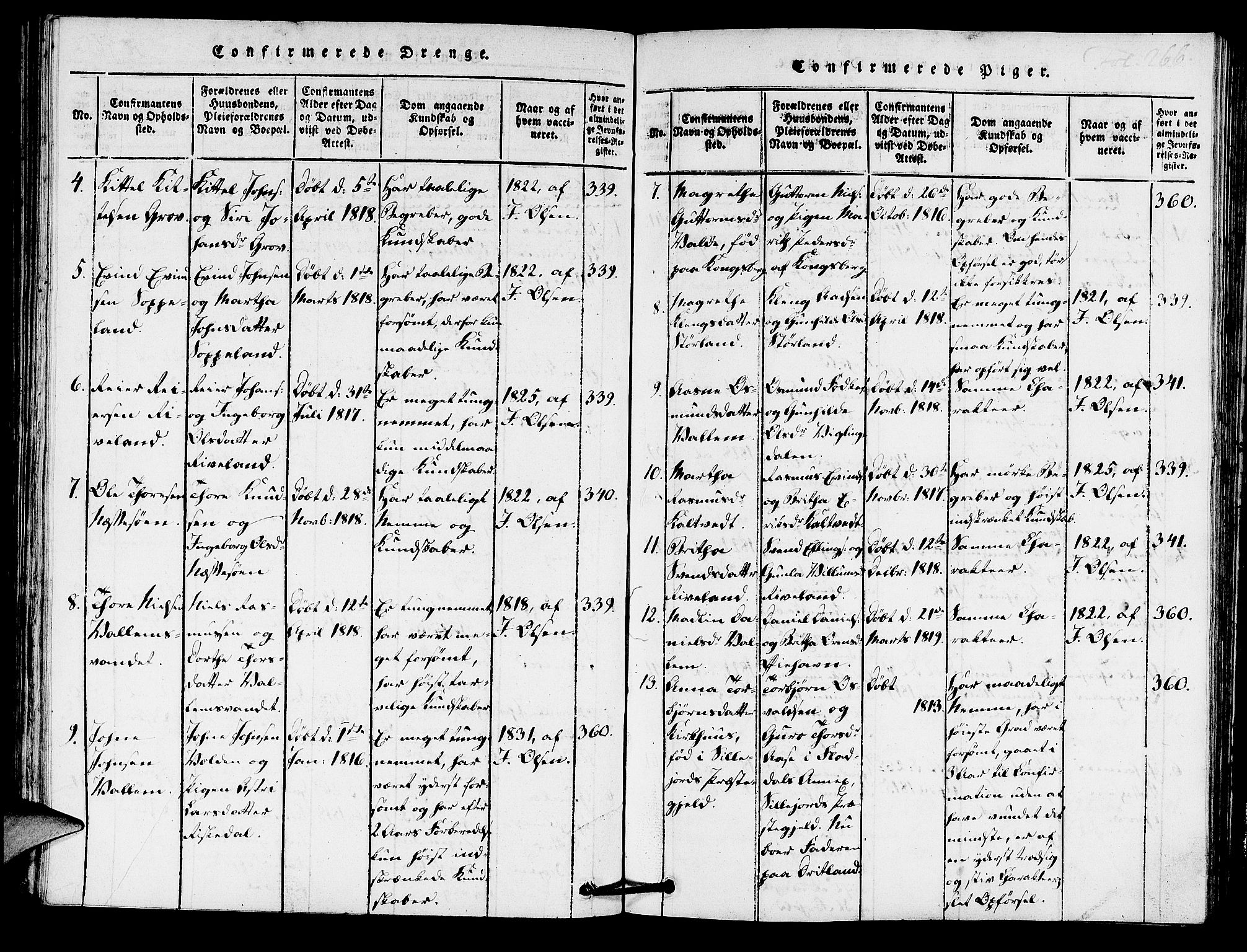 Hjelmeland sokneprestkontor, AV/SAST-A-101843/01/IV/L0005: Parish register (official) no. A 5, 1816-1841, p. 266