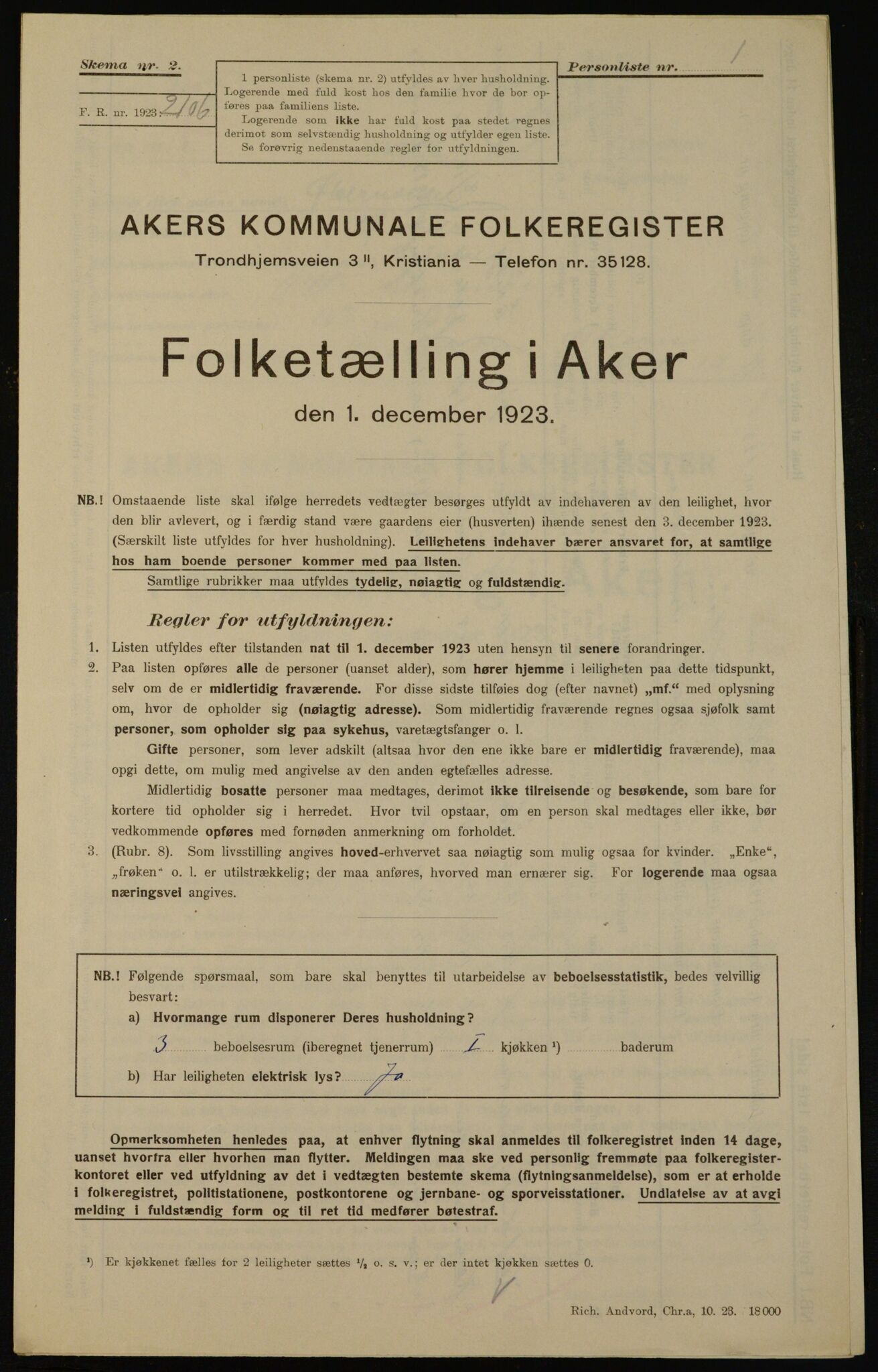 , Municipal Census 1923 for Aker, 1923, p. 35807