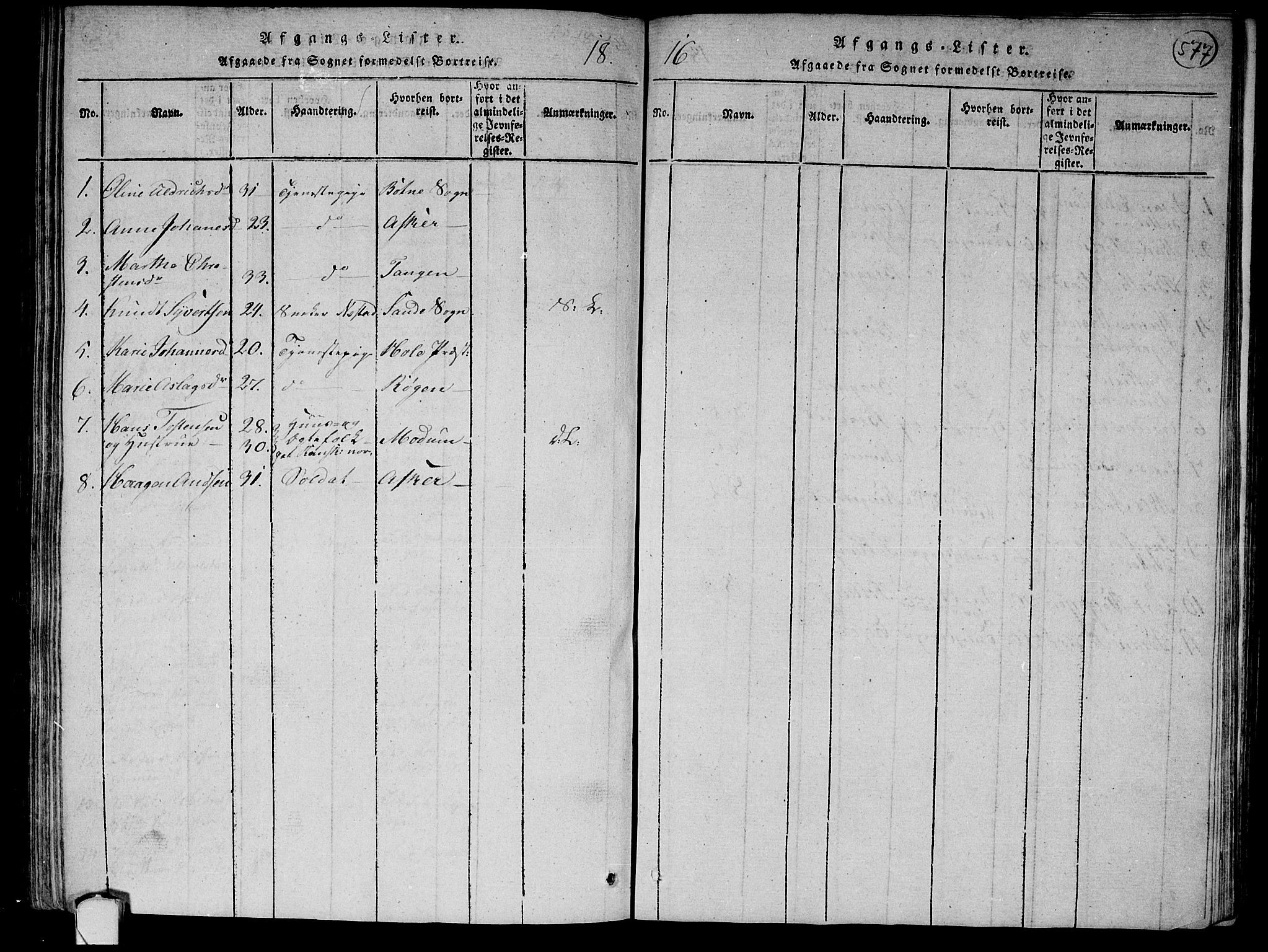 Lier kirkebøker, SAKO/A-230/F/Fa/L0008: Parish register (official) no. I 8, 1813-1825, p. 576-577