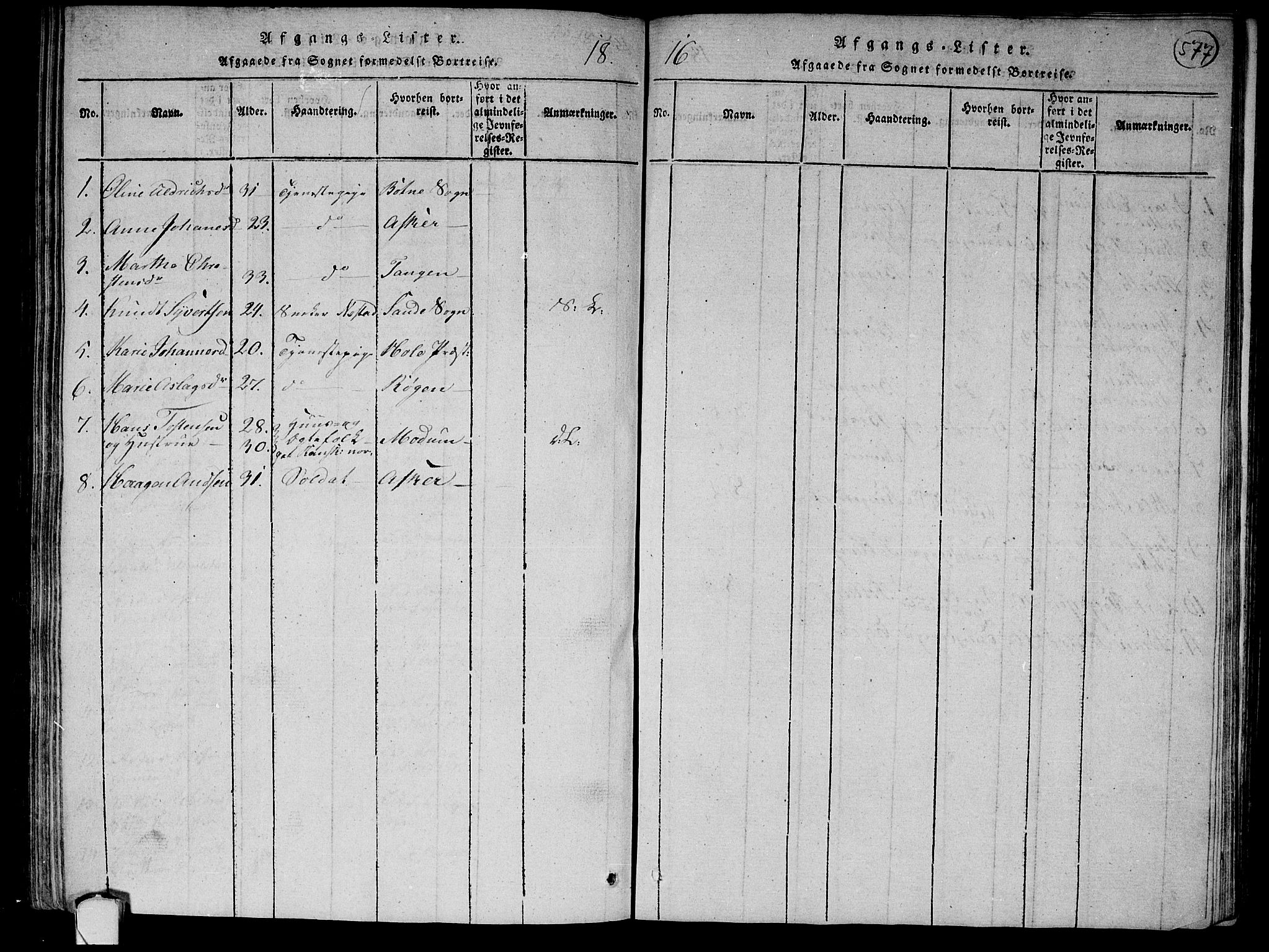 Lier kirkebøker, AV/SAKO-A-230/F/Fa/L0008: Parish register (official) no. I 8, 1813-1825, p. 576-577