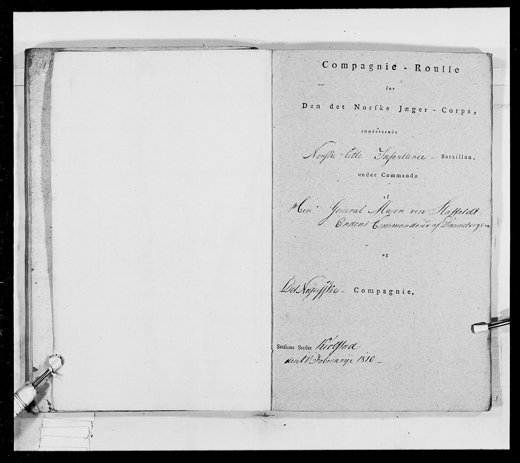 Generalitets- og kommissariatskollegiet, Det kongelige norske kommissariatskollegium, AV/RA-EA-5420/E/Eh/L0024: Norske jegerkorps, 1810-1812, p. 65