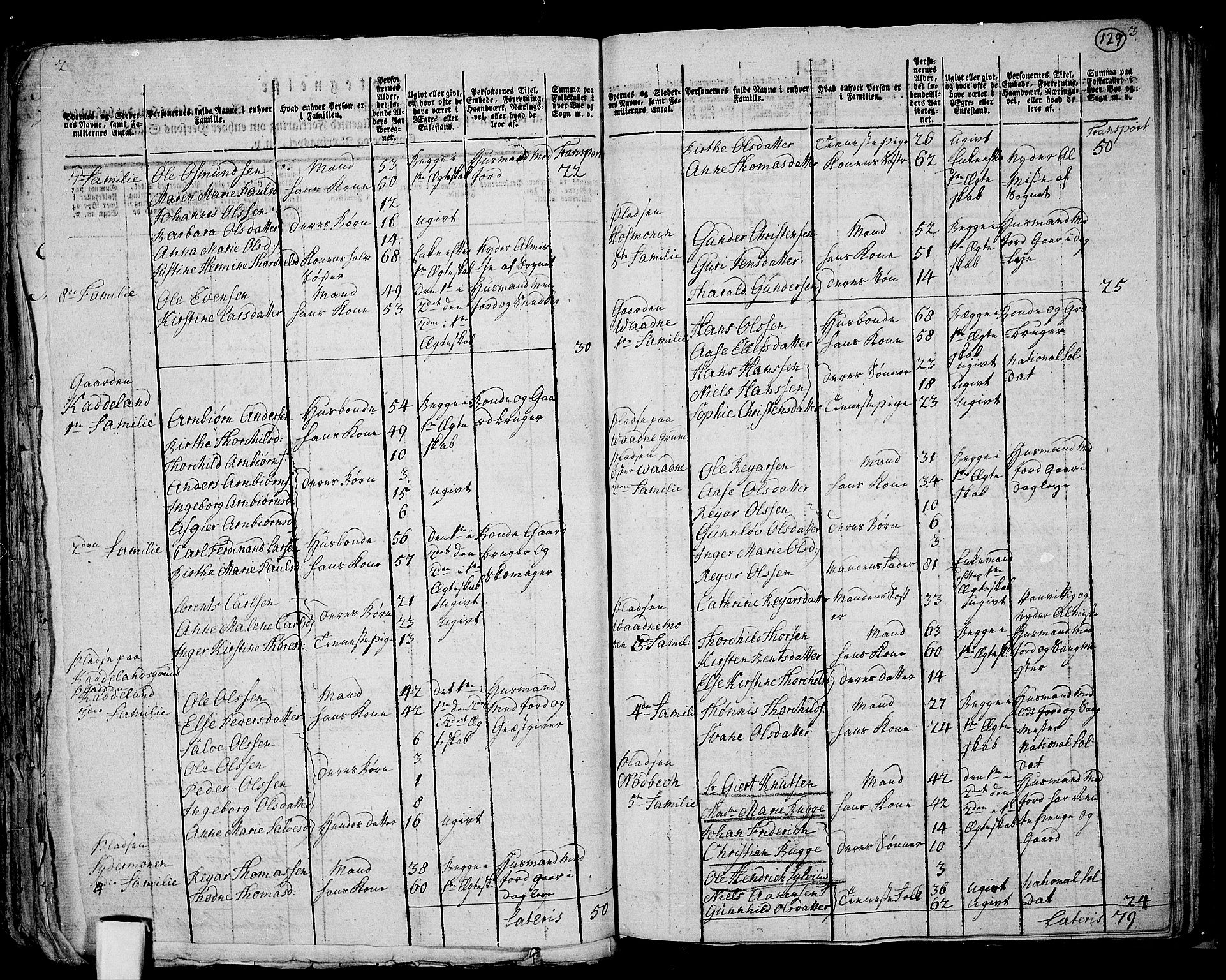 RA, 1801 census for 1020P Holum, 1801, p. 128b-129a