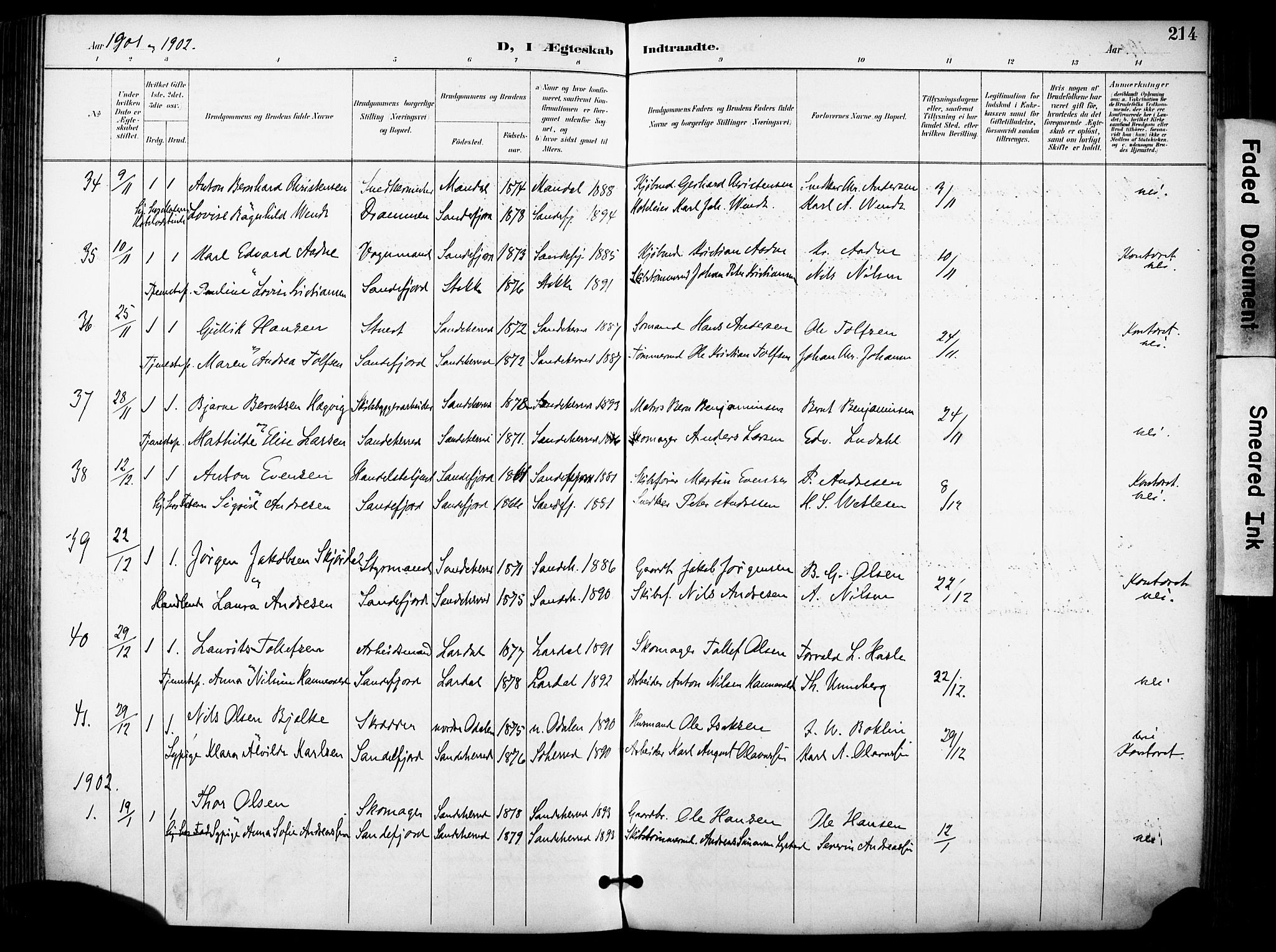Sandefjord kirkebøker, SAKO/A-315/F/Fa/L0004: Parish register (official) no. 4, 1894-1905, p. 214