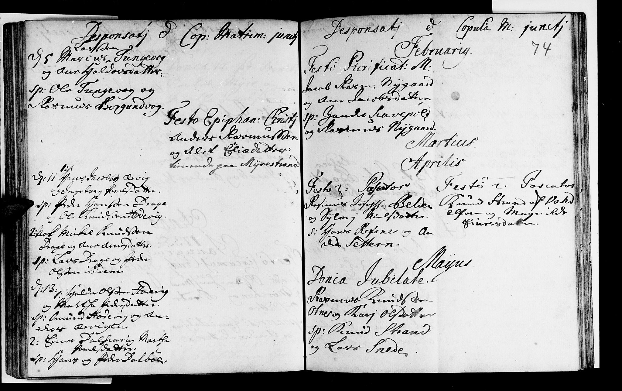 Selje sokneprestembete, SAB/A-99938/H/Ha/Haa/Haaa: Parish register (official) no. A 3, 1731-1743, p. 74