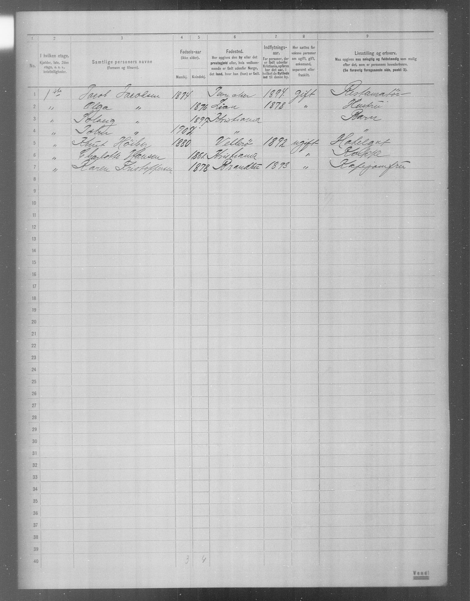 OBA, Municipal Census 1904 for Kristiania, 1904, p. 19458