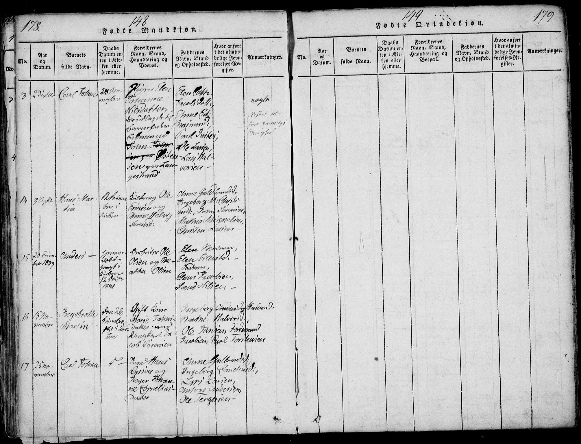 Larvik kirkebøker, AV/SAKO-A-352/F/Fb/L0002: Parish register (official) no. II 2, 1818-1842, p. 178-179