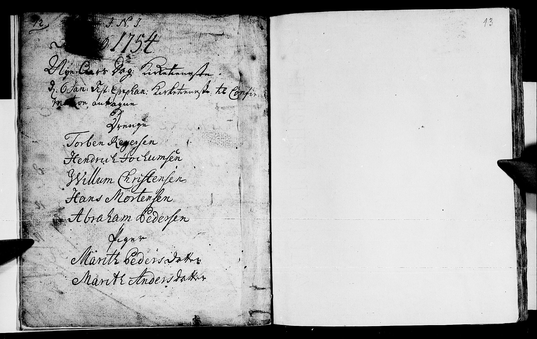 Loppa sokneprestkontor, SATØ/S-1339/H/Ha/L0001kirke: Parish register (official) no. 1 /1, 1753-1784, p. 12-13