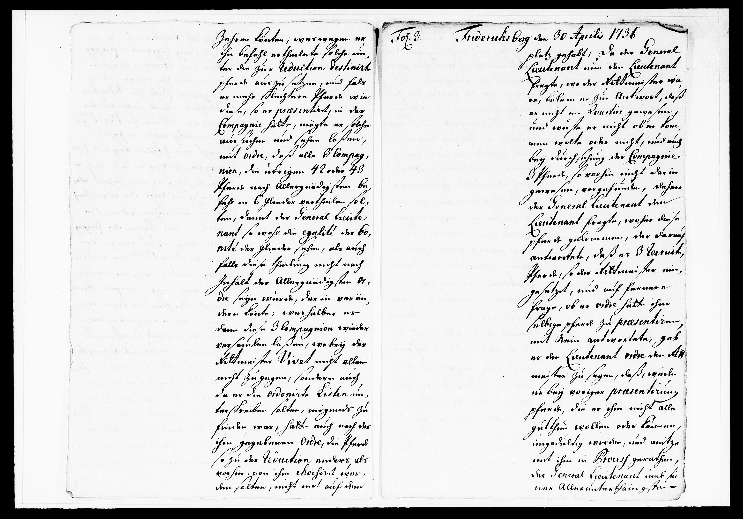 Krigskollegiet, Krigskancelliet, DRA/A-0006/-/1130-1137: Refererede sager, 1736, p. 165