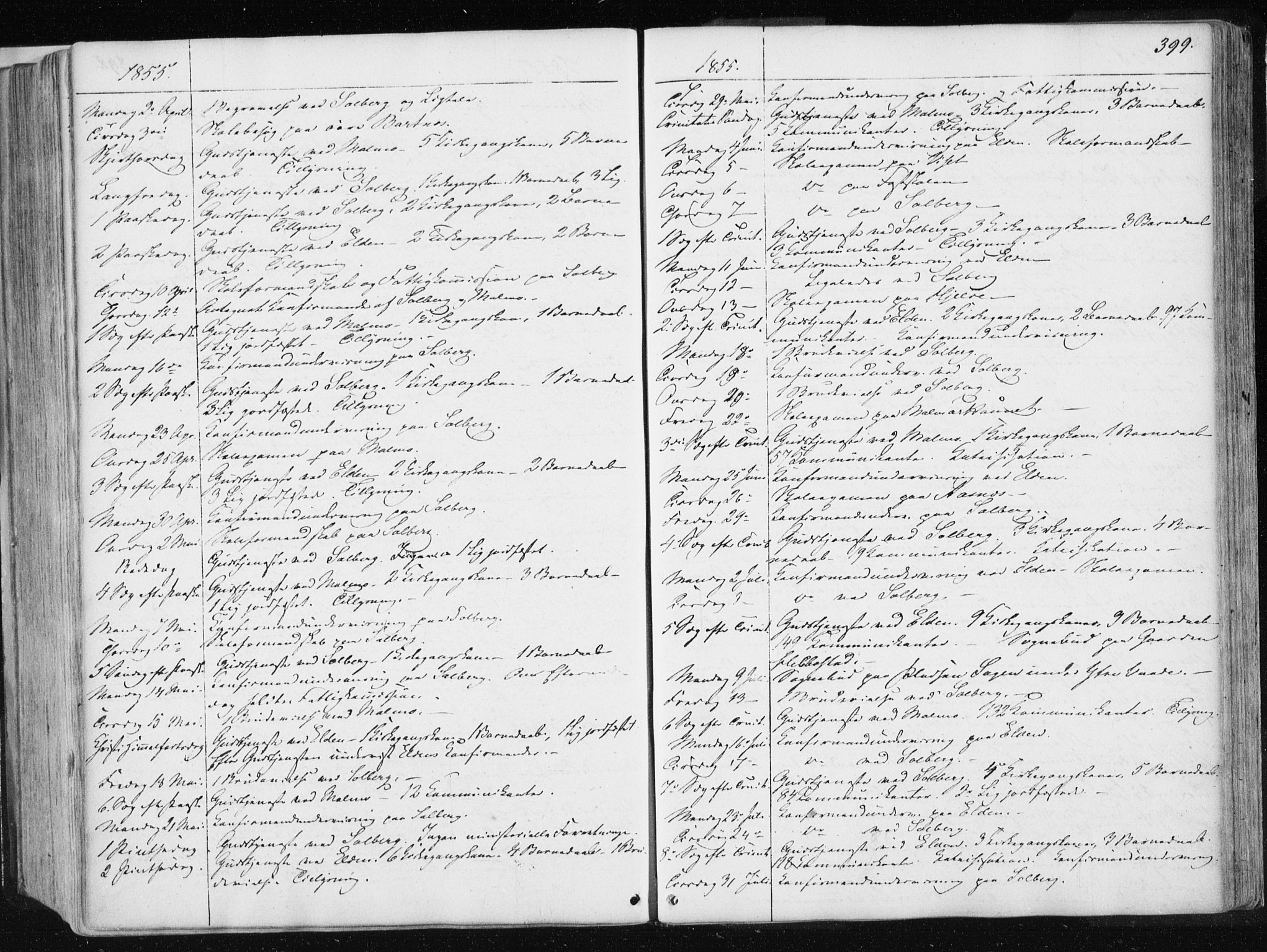 Ministerialprotokoller, klokkerbøker og fødselsregistre - Nord-Trøndelag, SAT/A-1458/741/L0393: Parish register (official) no. 741A07, 1849-1863, p. 399