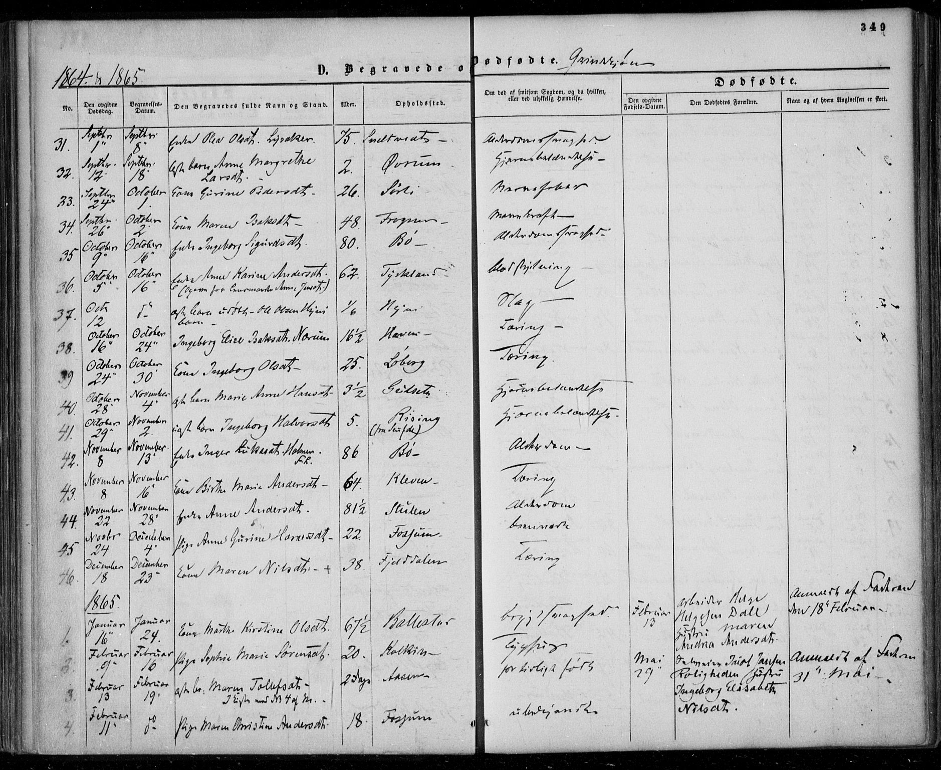 Gjerpen kirkebøker, SAKO/A-265/F/Fa/L0008b: Parish register (official) no. I 8B, 1857-1871, p. 349