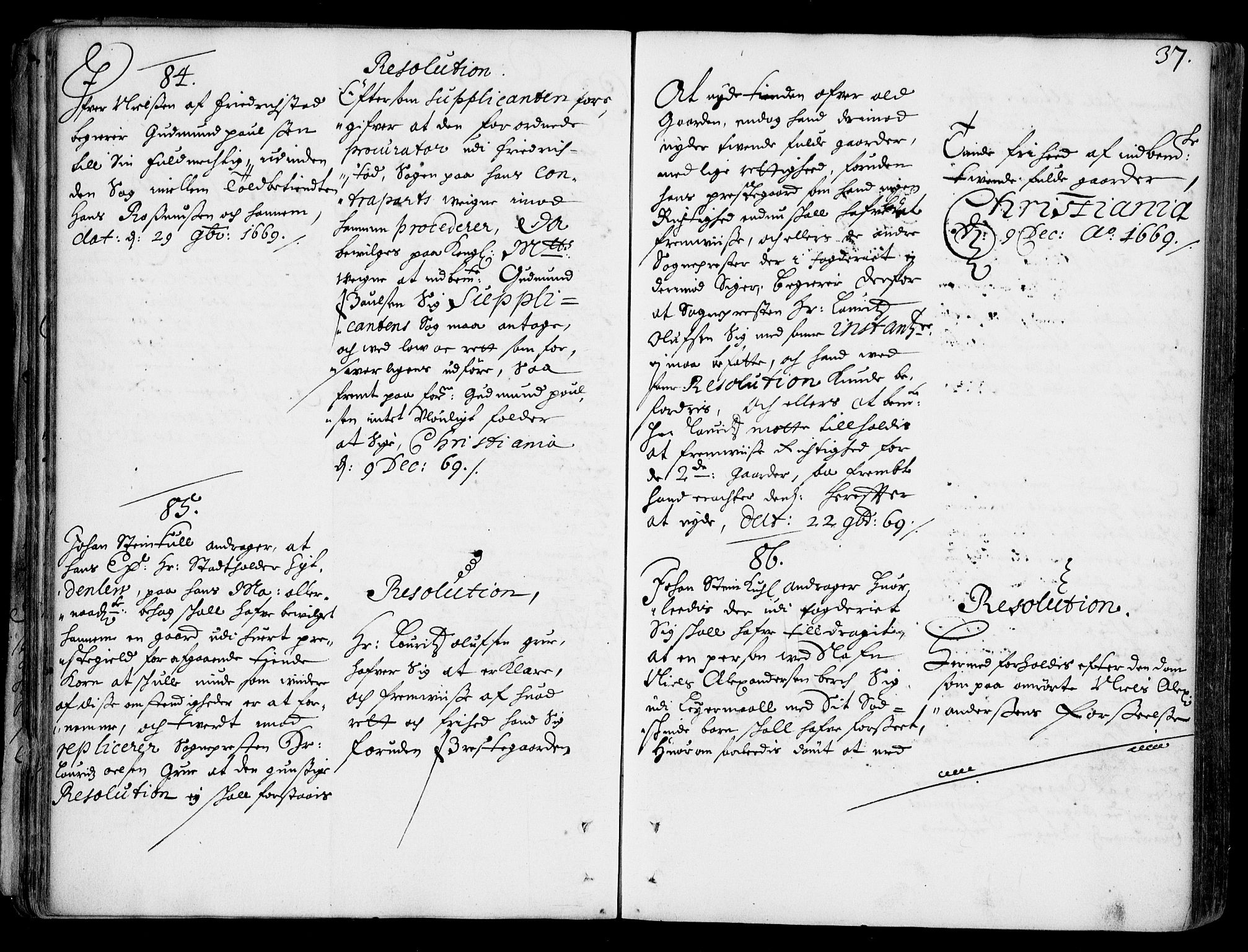 Stattholderembetet 1572-1771, AV/RA-EA-2870/Ad/L0002: Supplikasjons- og resolusjonsprotokoll, 1669-1671, p. 36b-37a