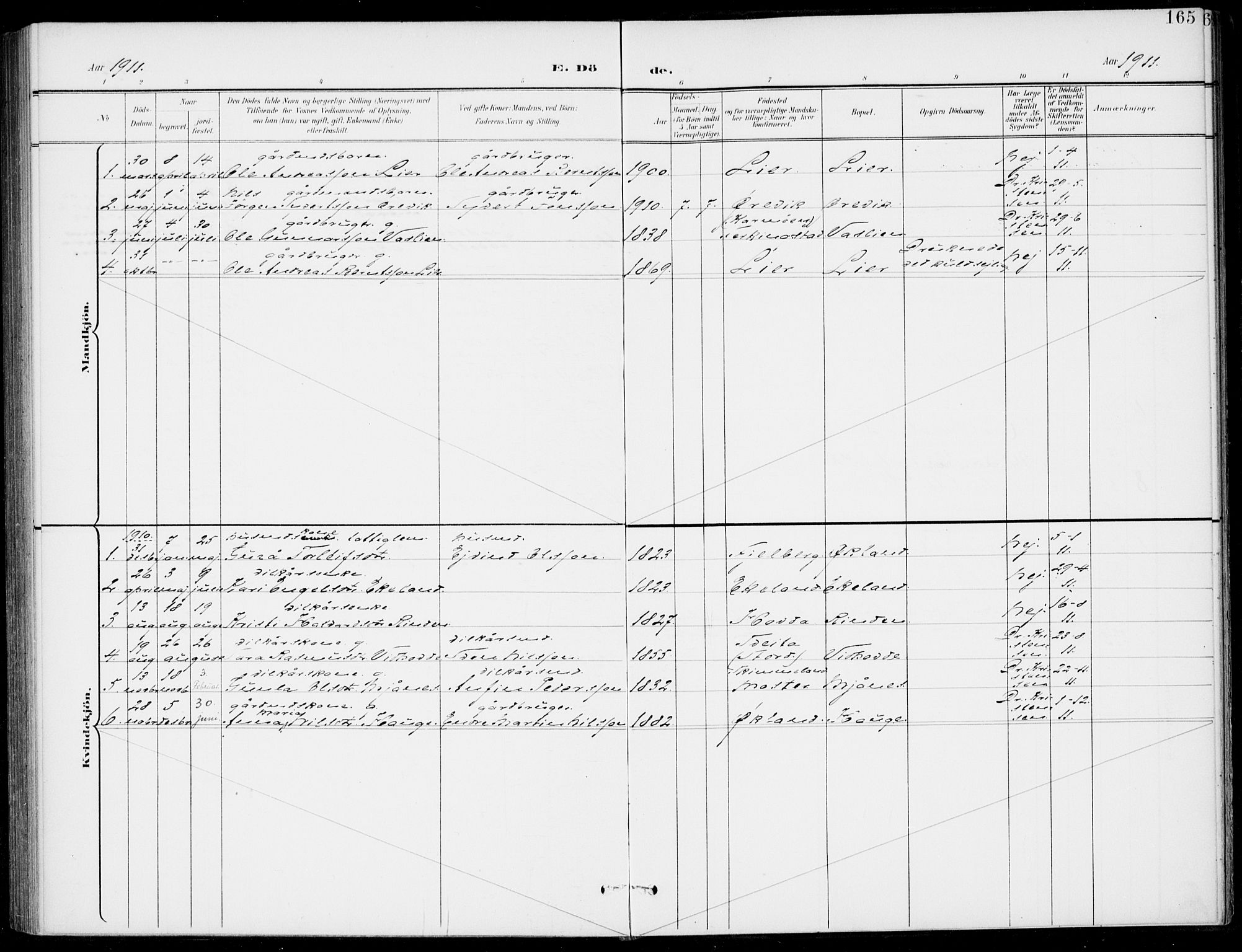 Sveio Sokneprestembete, SAB/A-78501/H/Haa: Parish register (official) no. C 3, 1899-1916, p. 165