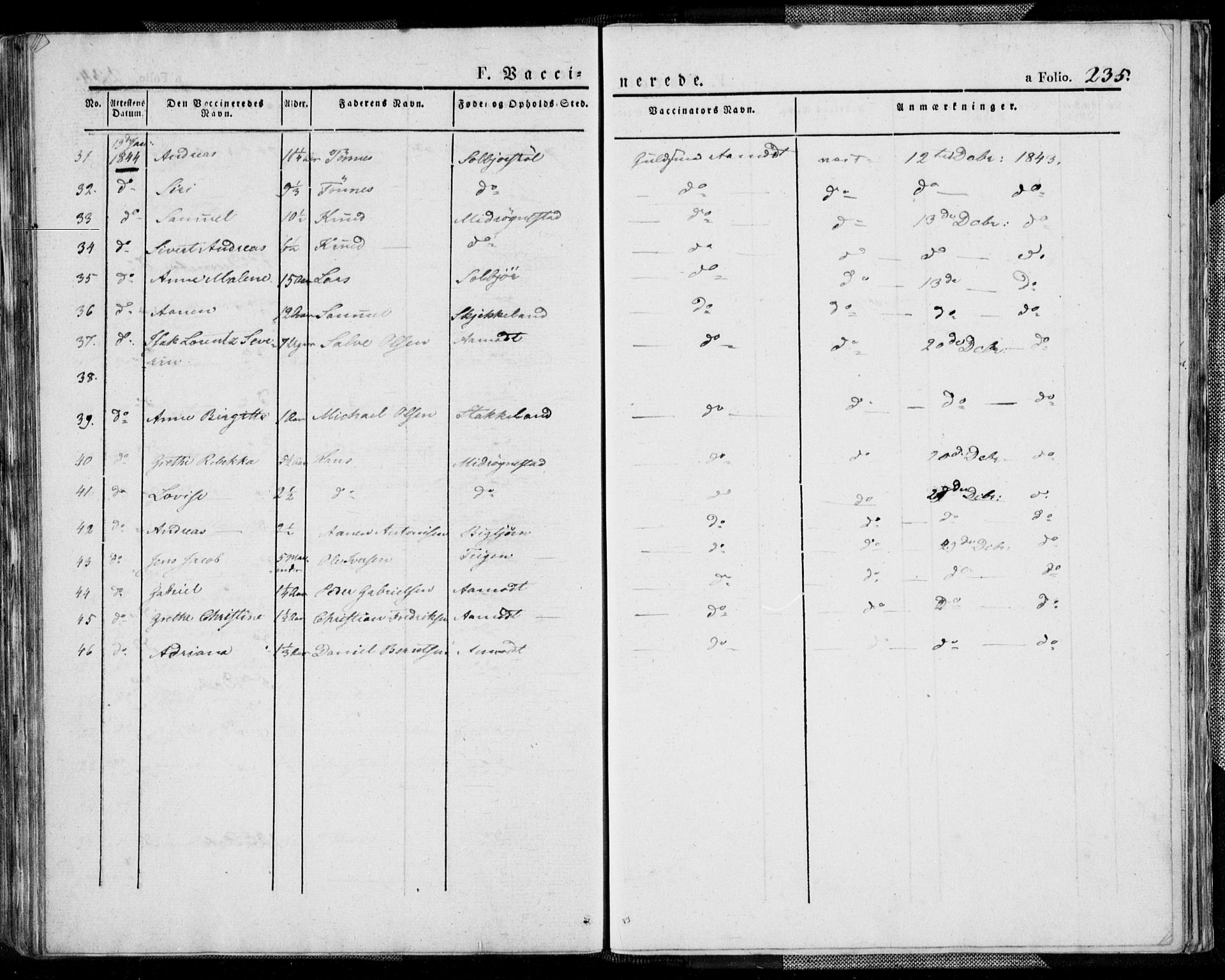 Kvinesdal sokneprestkontor, AV/SAK-1111-0026/F/Fa/Fab/L0004: Parish register (official) no. A 4, 1829-1843, p. 235