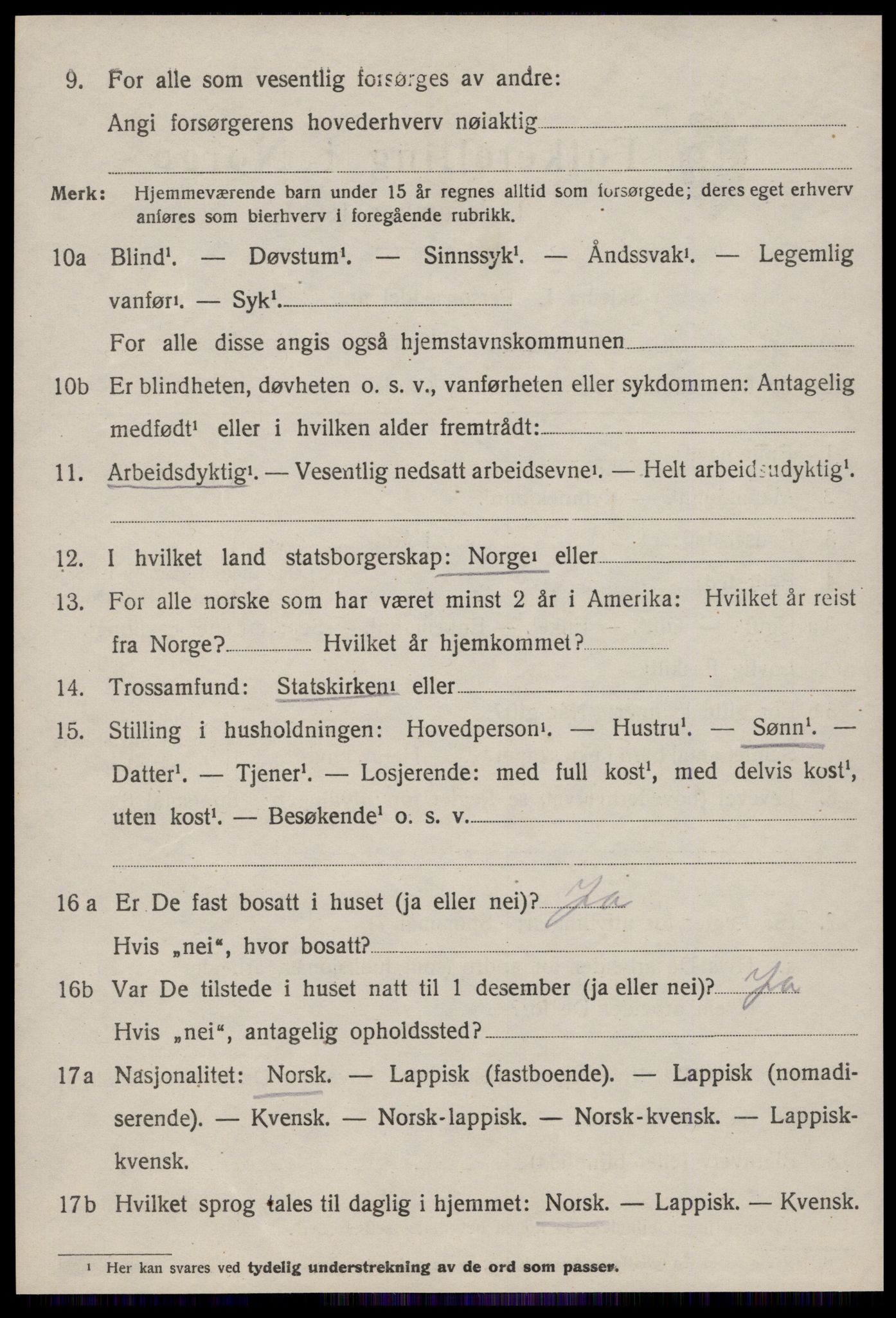 SAT, 1920 census for Malvik, 1920, p. 5421