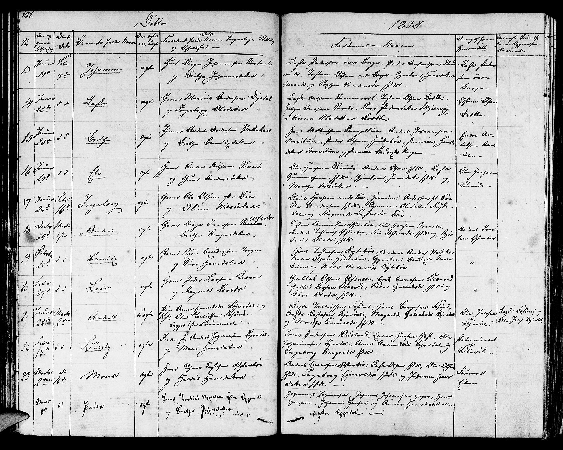 Lavik sokneprestembete, SAB/A-80901: Parish register (official) no. A 2I, 1821-1842, p. 101