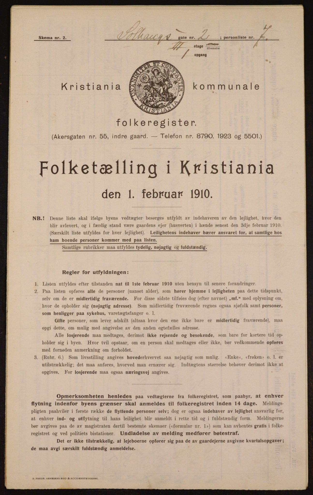 OBA, Municipal Census 1910 for Kristiania, 1910, p. 94729