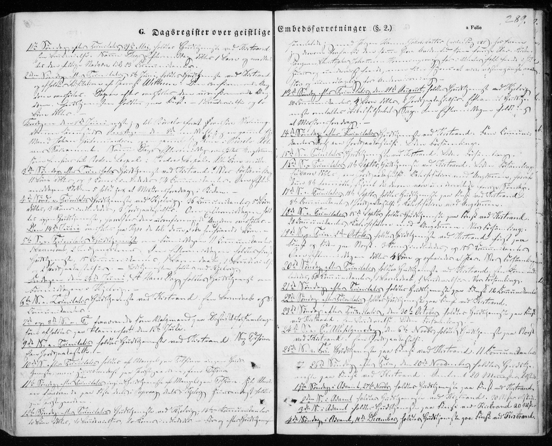 Kistrand/Porsanger sokneprestembete, SATØ/S-1351/H/Ha/L0004.kirke: Parish register (official) no. 4, 1843-1860, p. 289