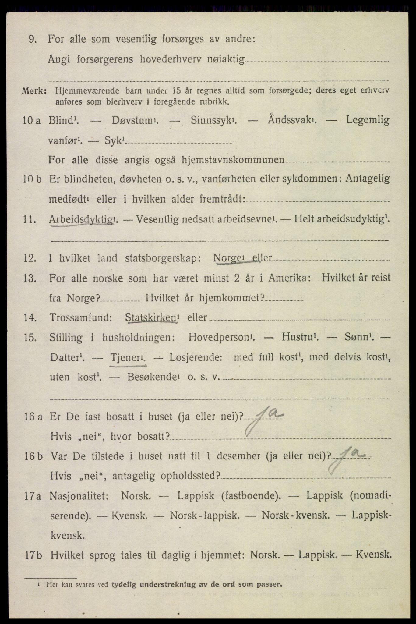 SAT, 1920 census for Hadsel, 1920, p. 11923