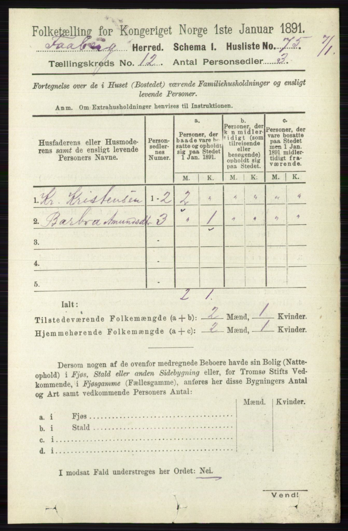 RA, 1891 census for 0524 Fåberg, 1891, p. 4767