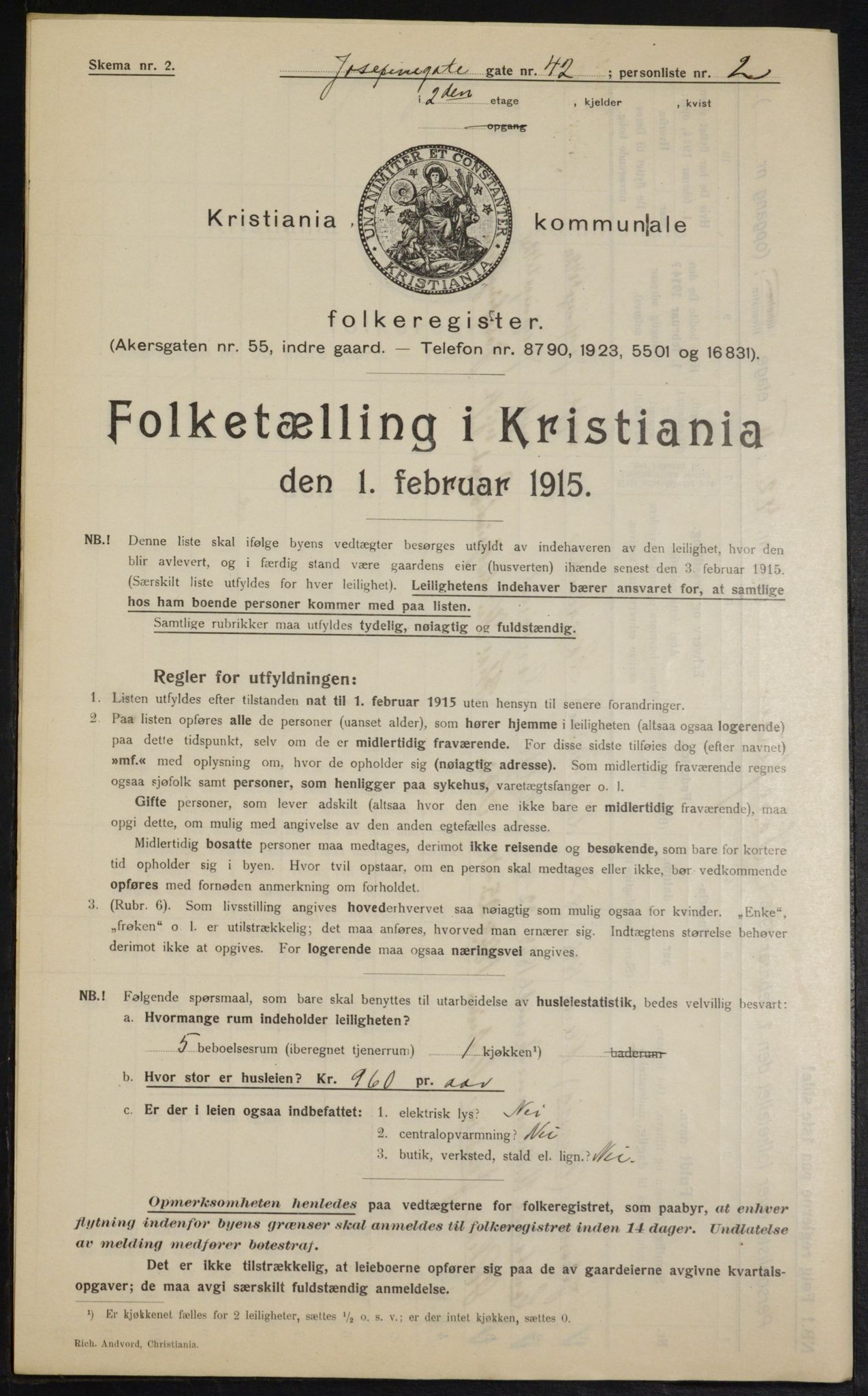 OBA, Municipal Census 1915 for Kristiania, 1915, p. 47131